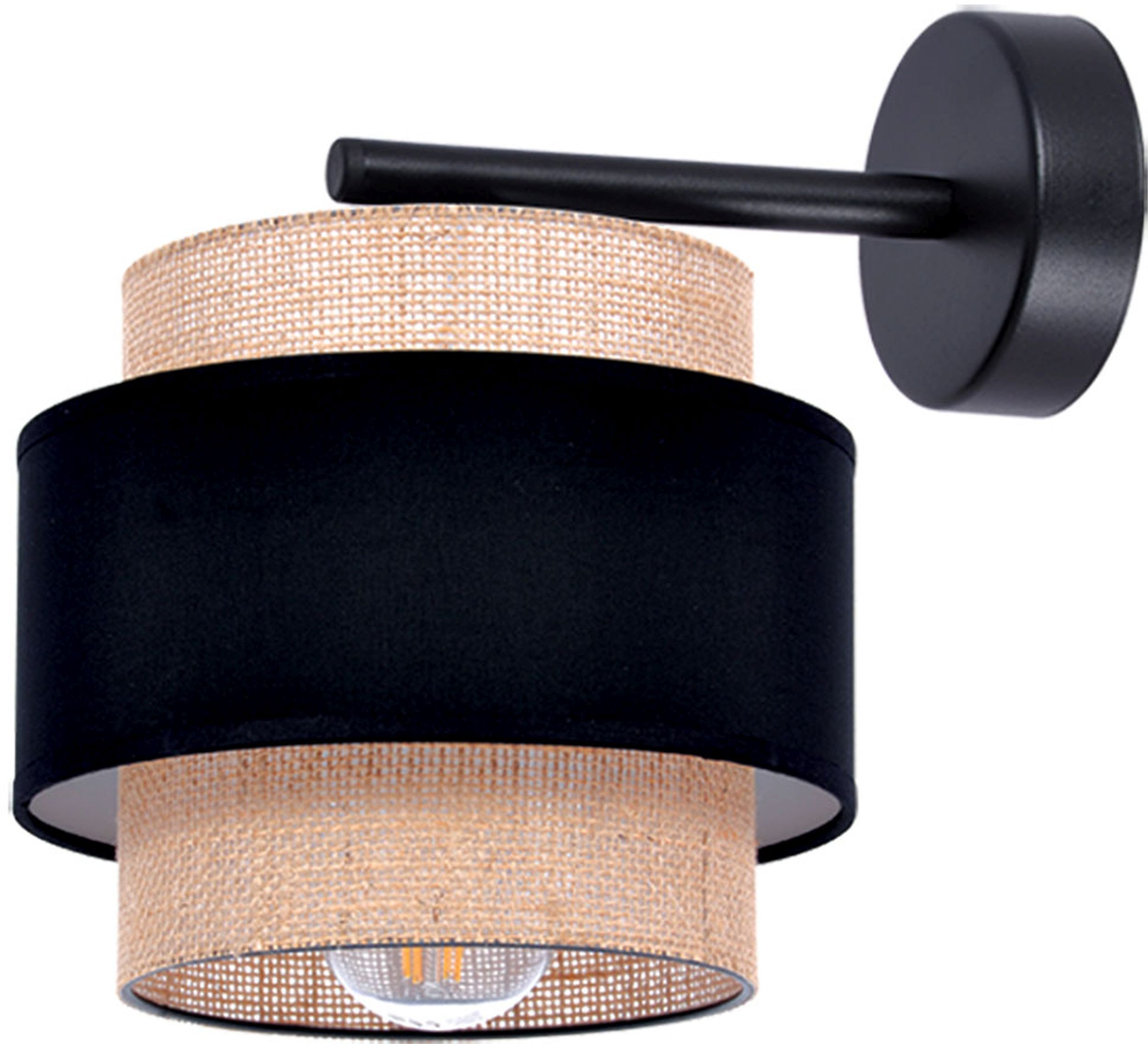 Kaja Gato lampada da parete 1x40 W nero-beige K-5234
