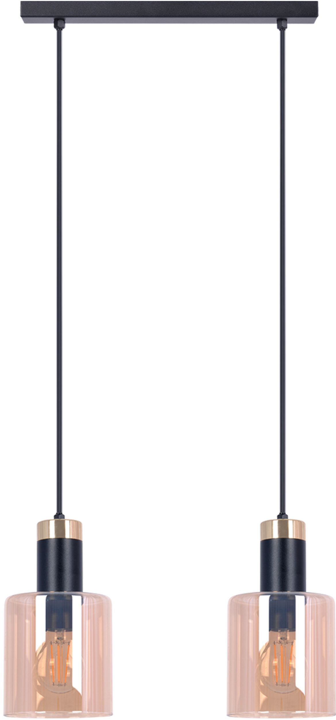 Kaja Alto lampada sospesa 2x40 W nero-oro-ambra K-5256