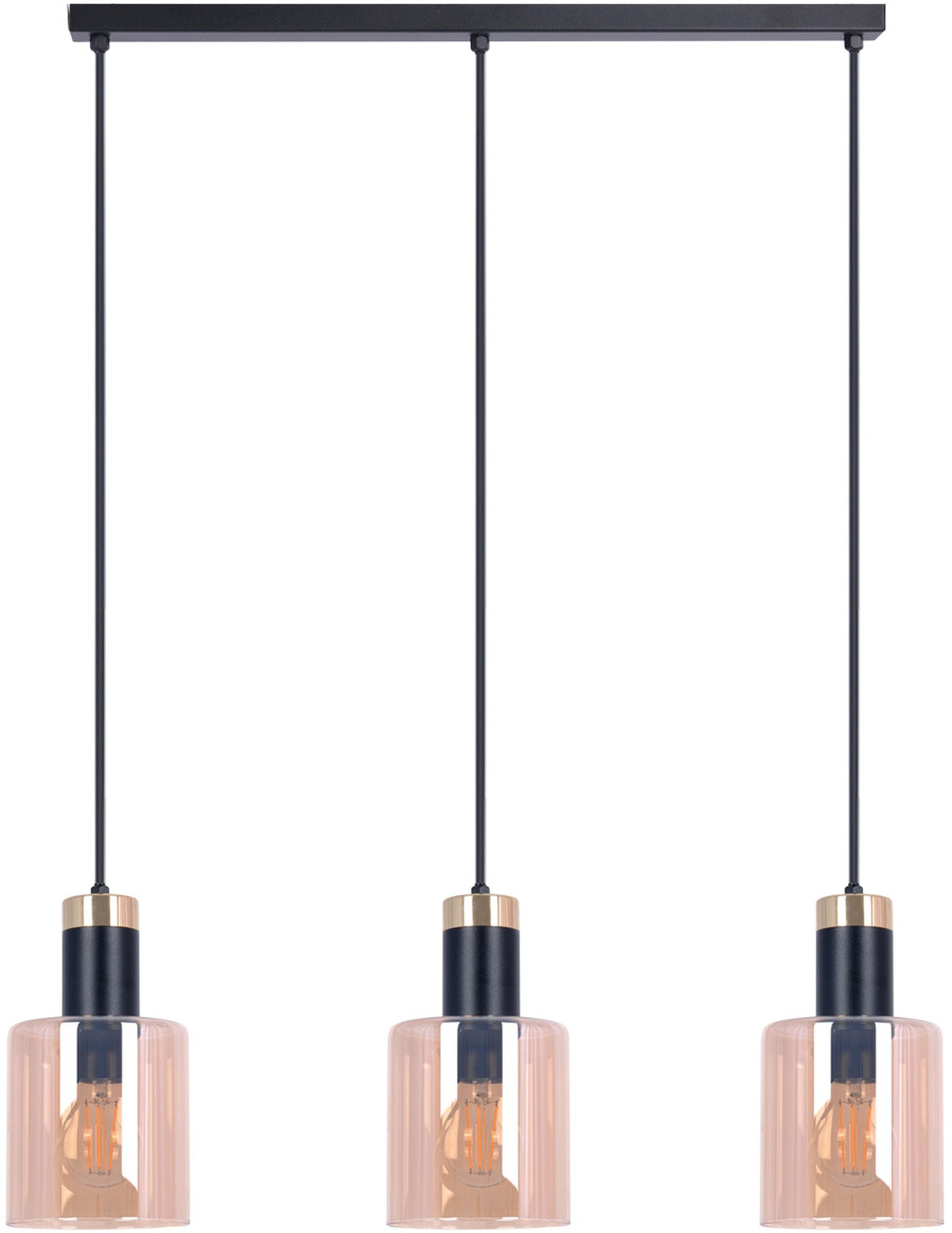 Kaja Alto lampada sospesa 3x40 W nero-oro-ambra K-5258