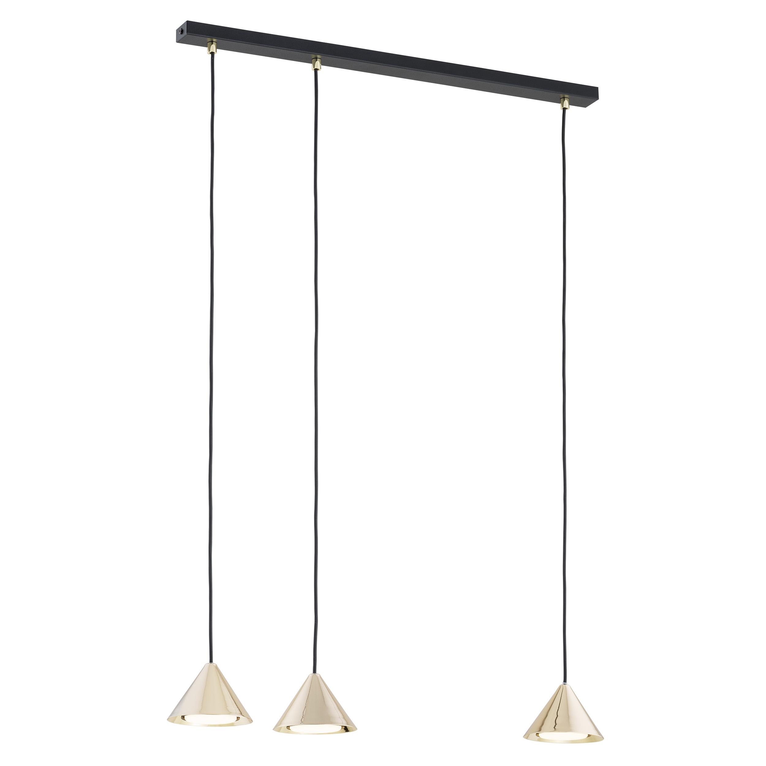 Emibig Elit lampada sospesa 3x12 W nero-oro 1329/3