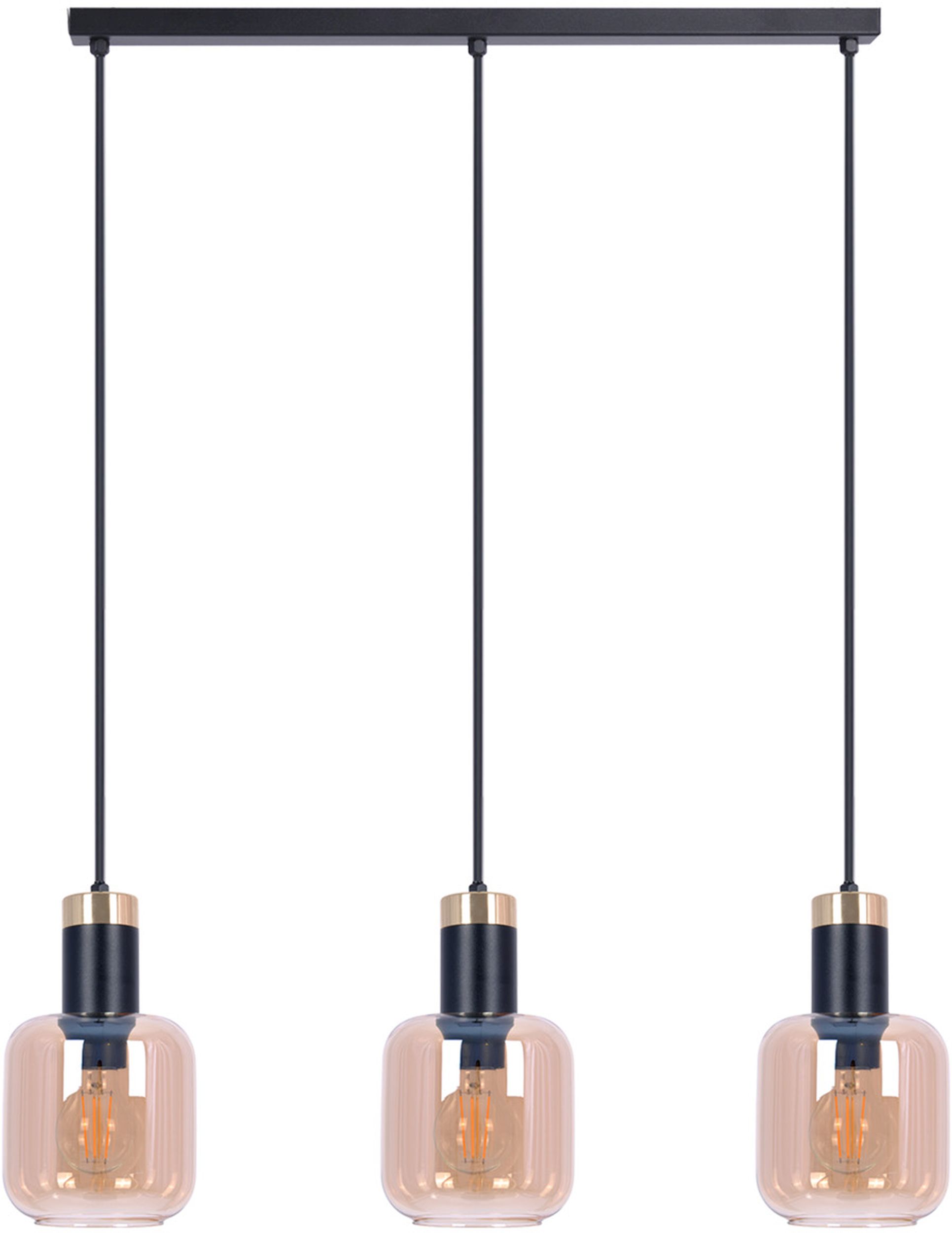 Kaja Doka lampada sospesa 3x40 W nero-oro-ambra K-5268