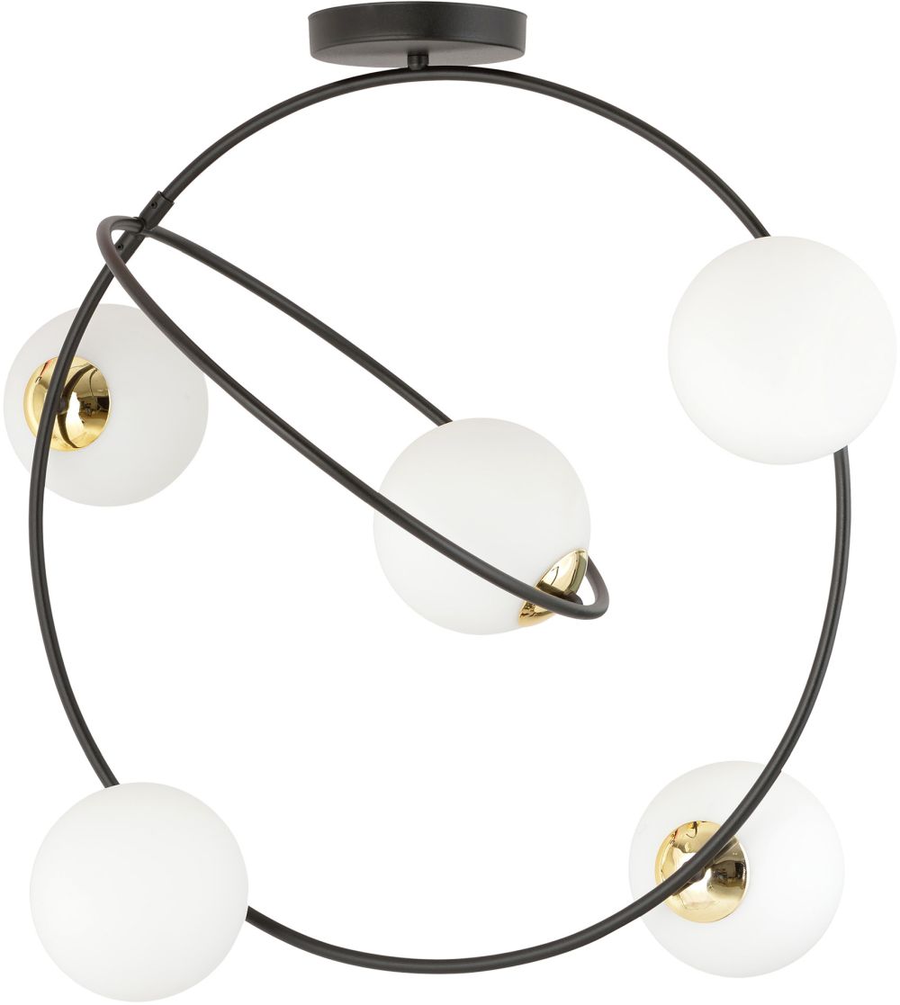 Emibig Stardom lampada da soffitto 5x10 W nero-latte 1293/5