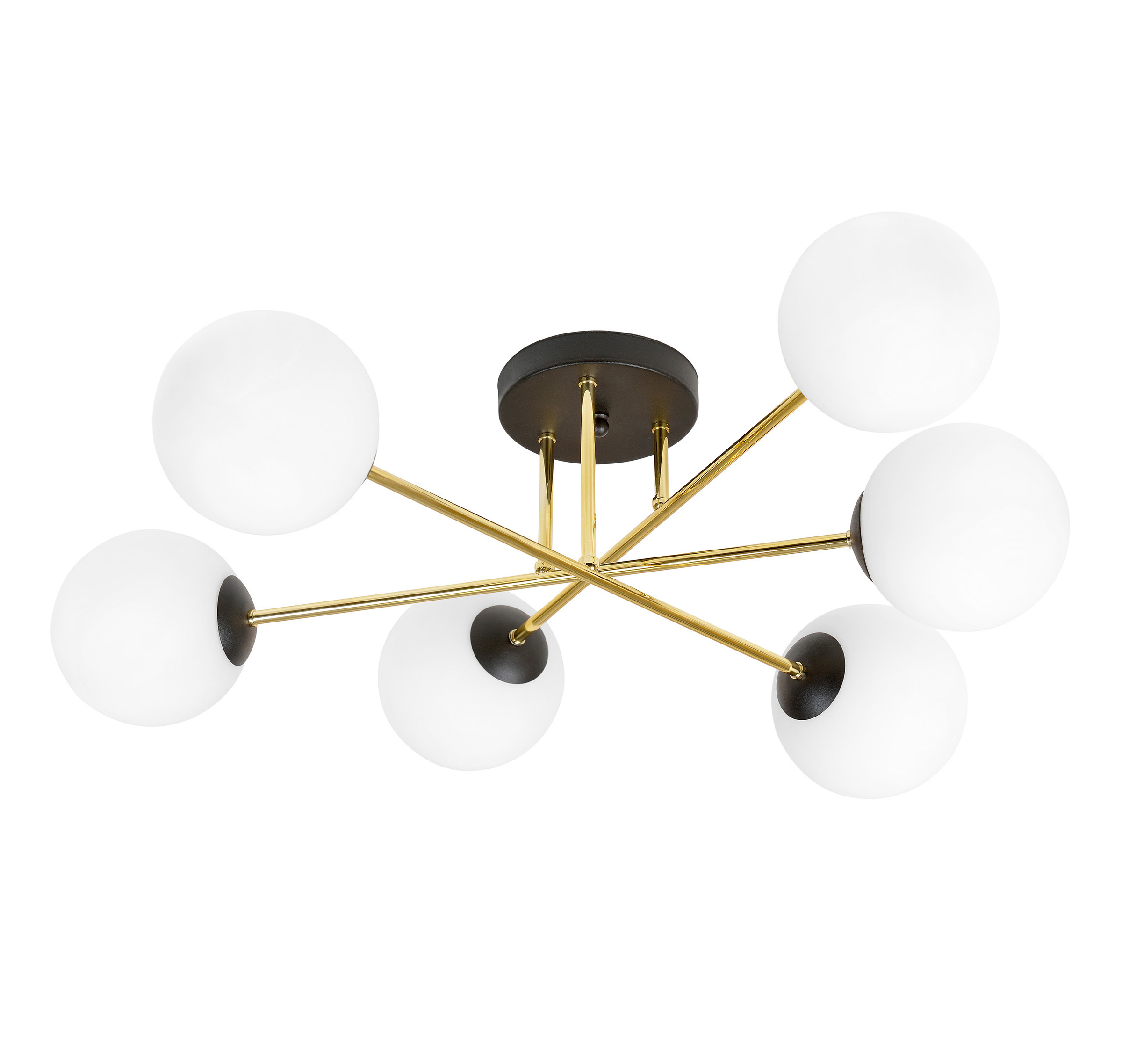 Emibig Magnum lampada da soffitto 6x10 W nero-oro 1233/6