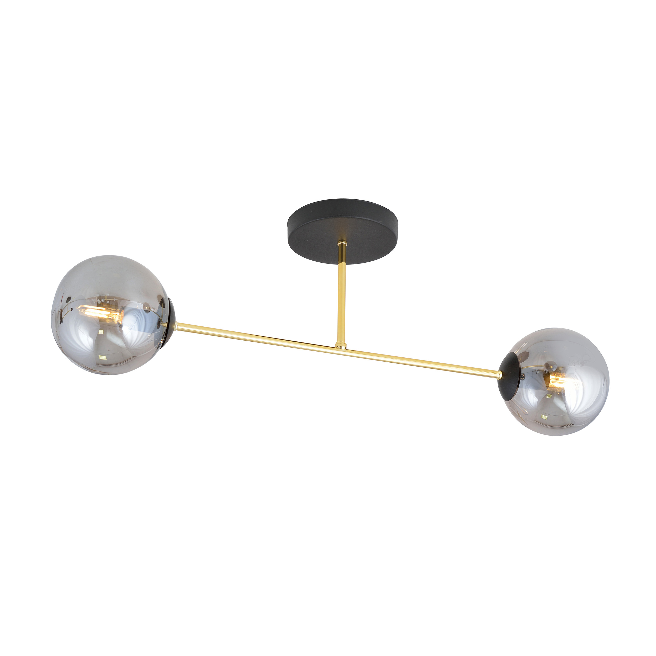 Emibig Magnum lampada da soffitto 2x10 W nero-oro 1269/2