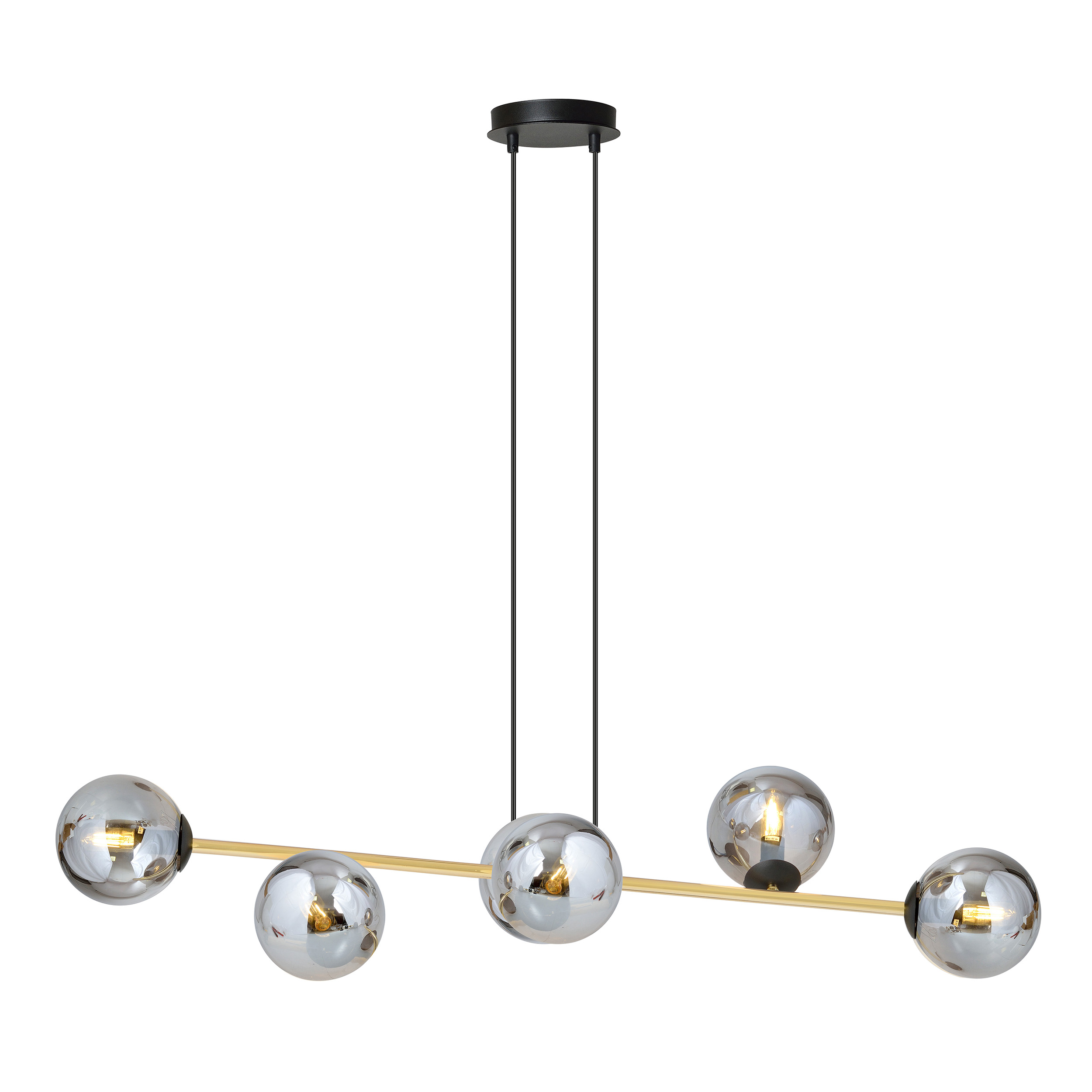 Emibig Gravity lampada sospesa 6x10 W nero-oro 1237/6