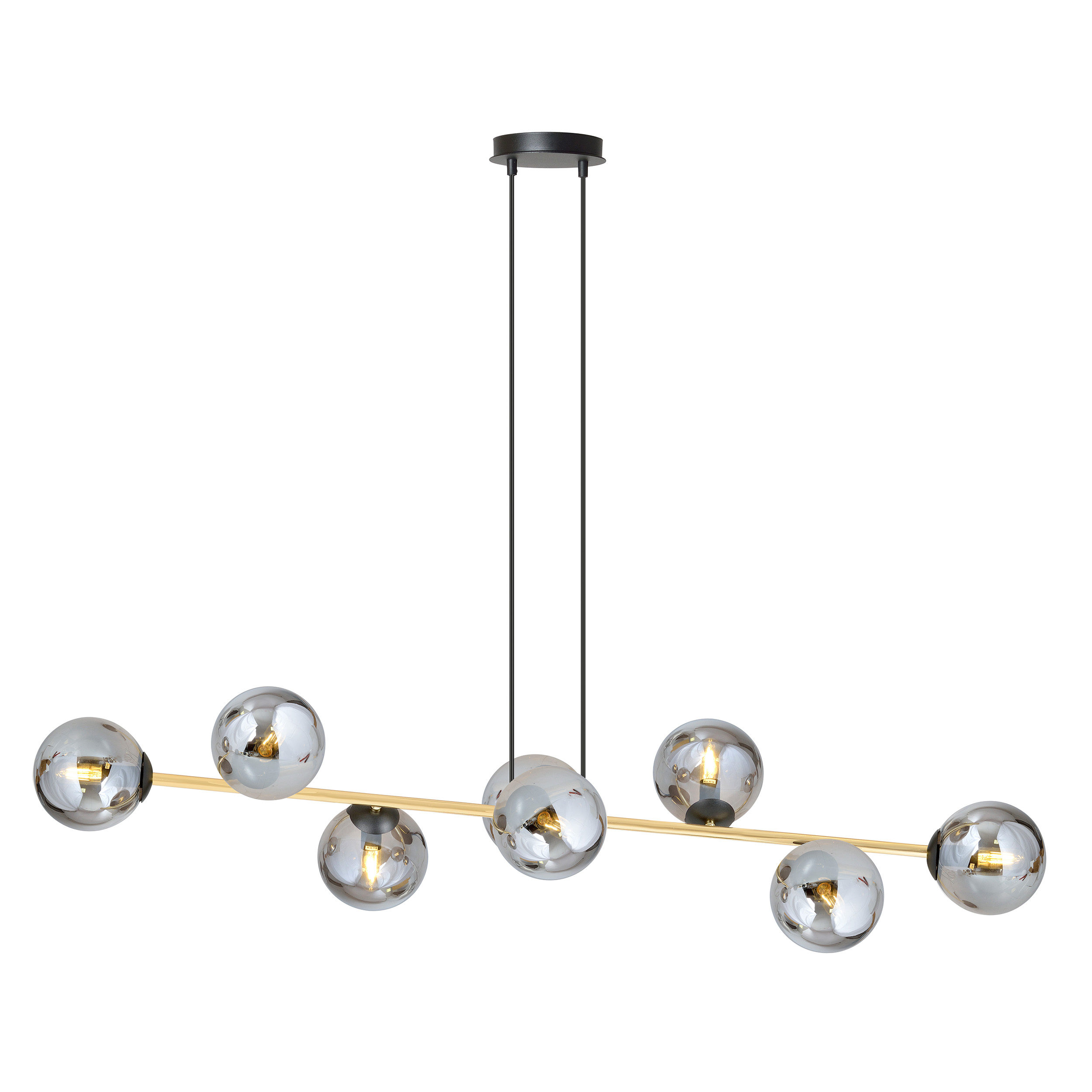 Emibig Gravity lampada sospesa x10 W nero-oro 1237/8