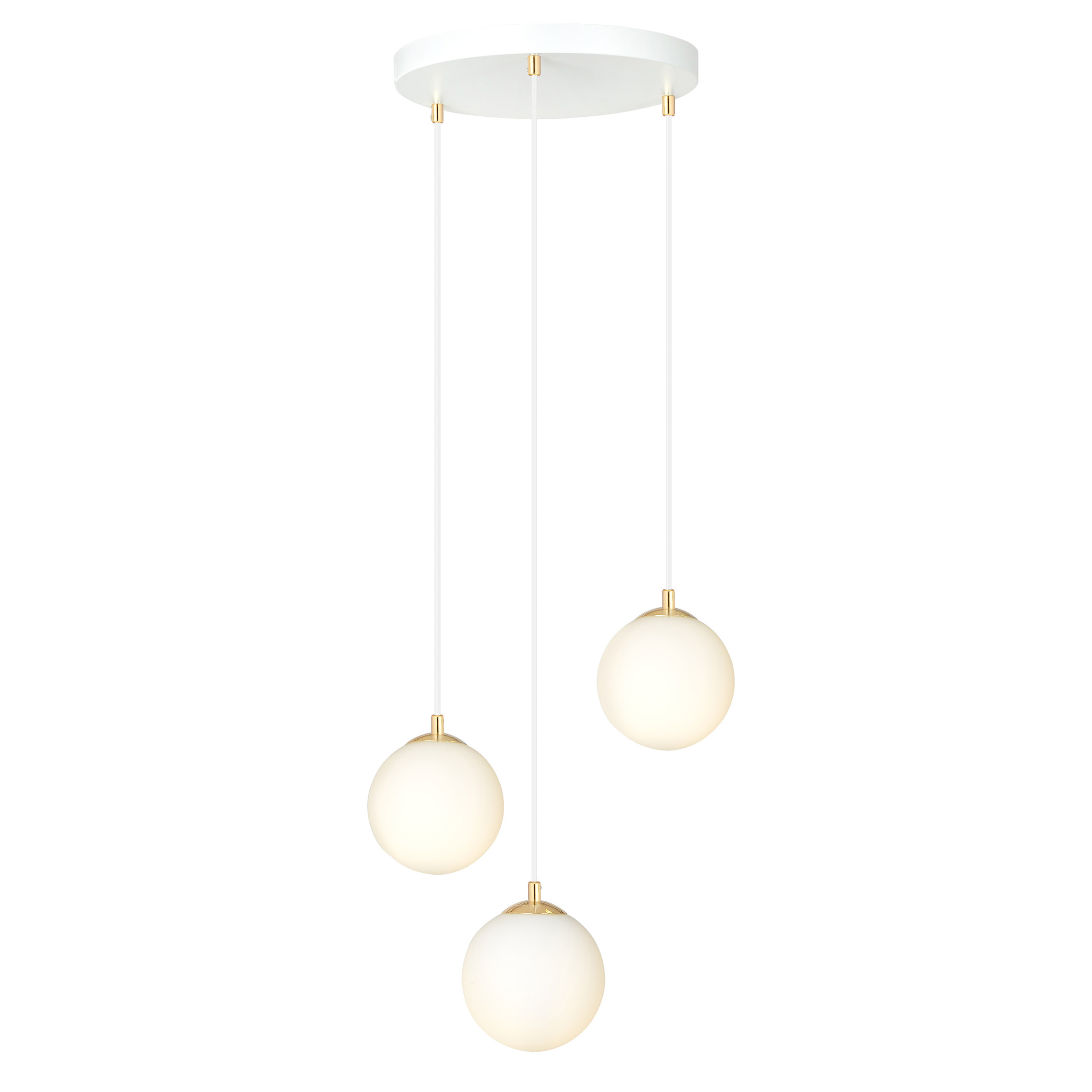 Emibig Royal lampada sospesa 3x10 W bianco-oro 1244/3
