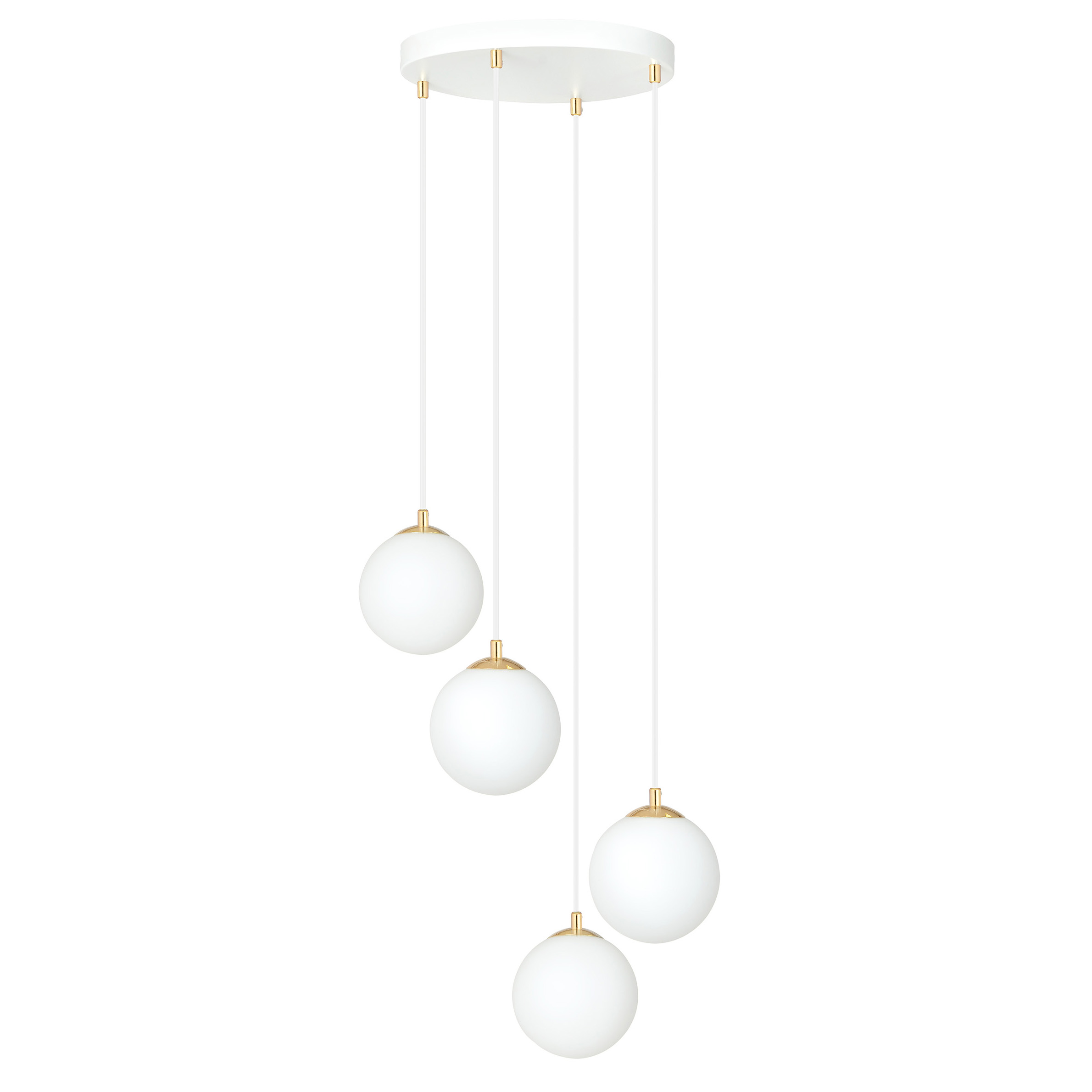 Emibig Royal lampada sospesa 4x10 W bianco-oro 1244/4