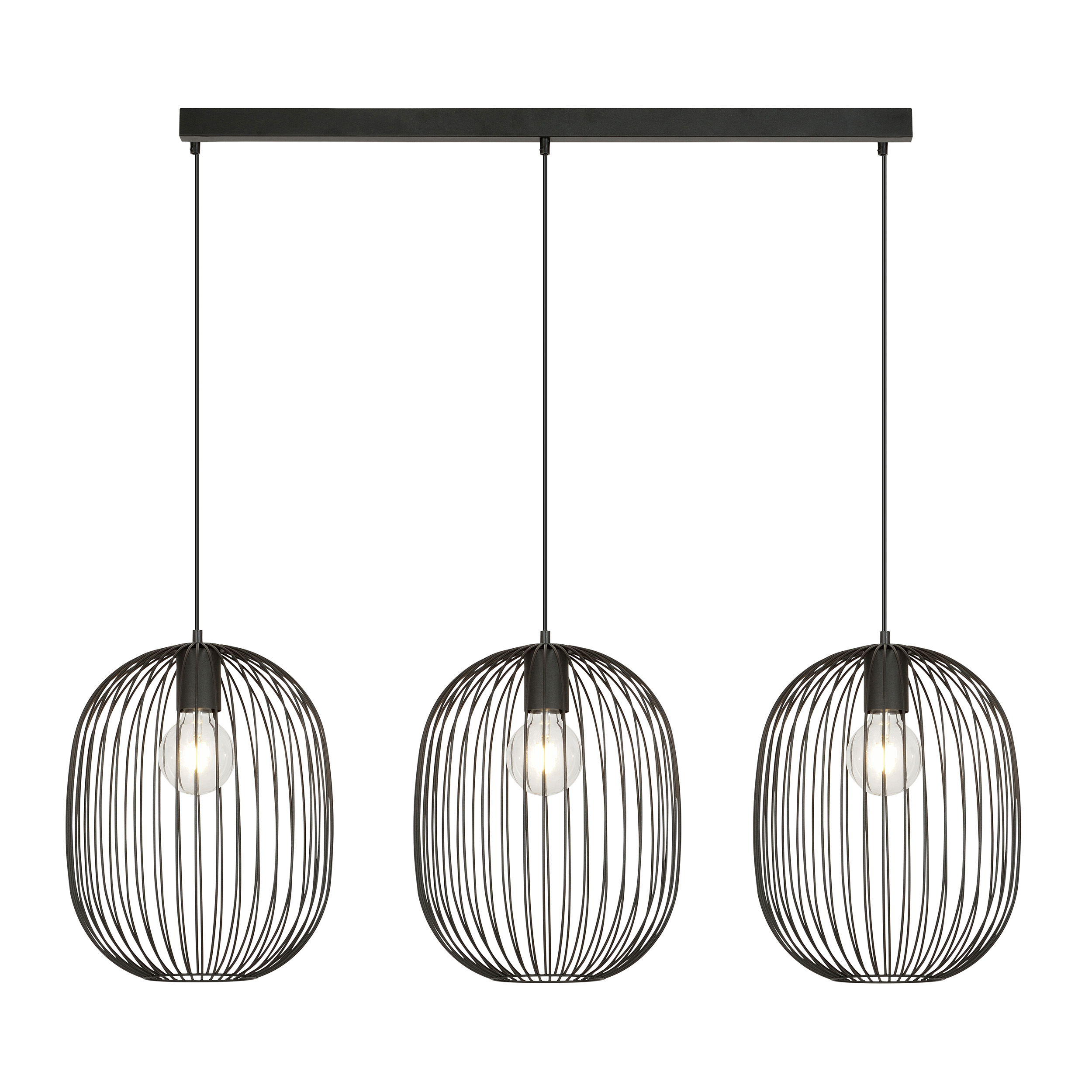 Emibig Onyx lampada sospesa 3x15 W nero 1304/3
