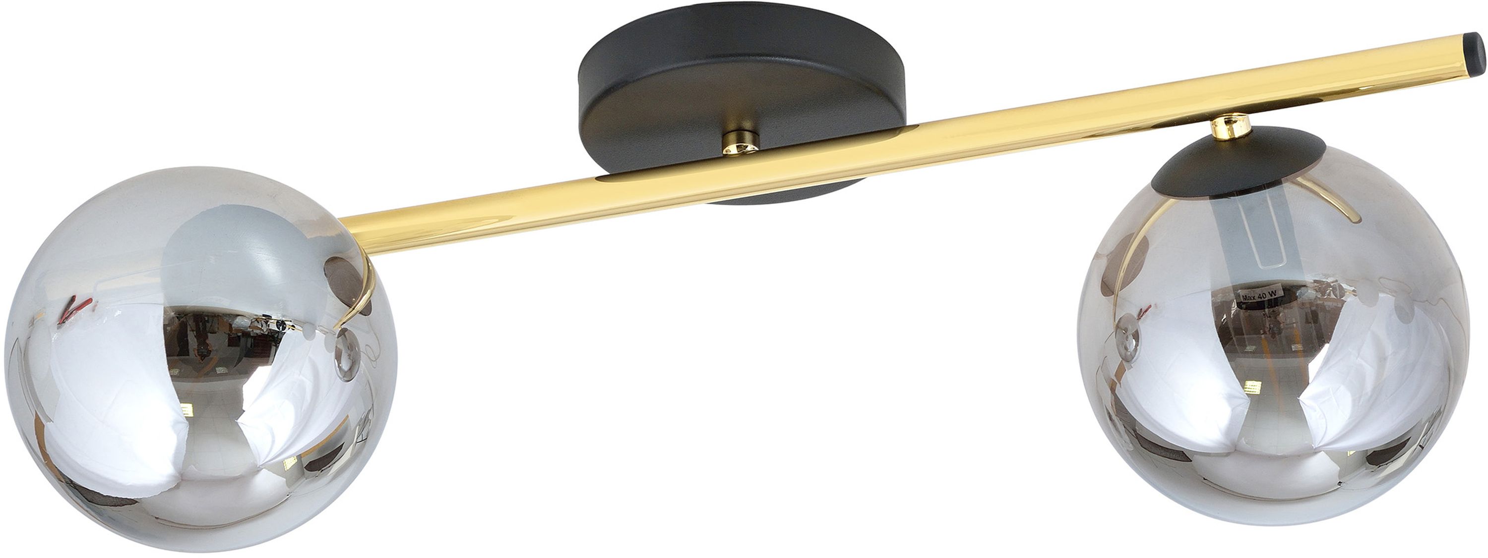 Emibig Splendi lampada da soffitto 2x10 W nero-oro -grafite 1246/2