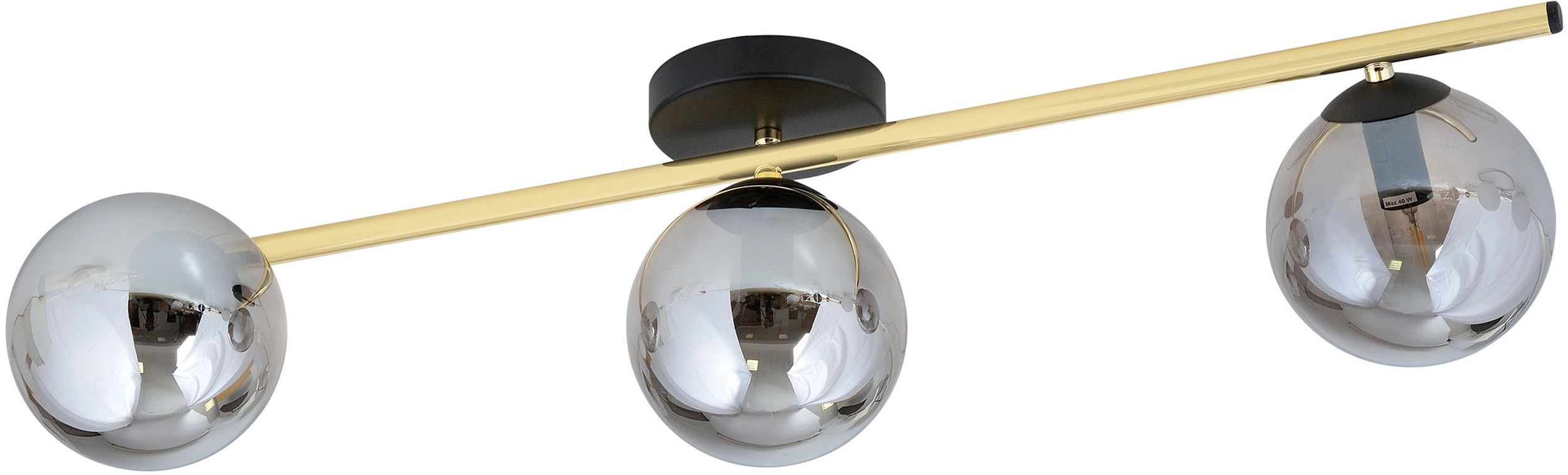 Emibig Splendi lampada da soffitto 3x10 W nero-oro -grafite 1246/3