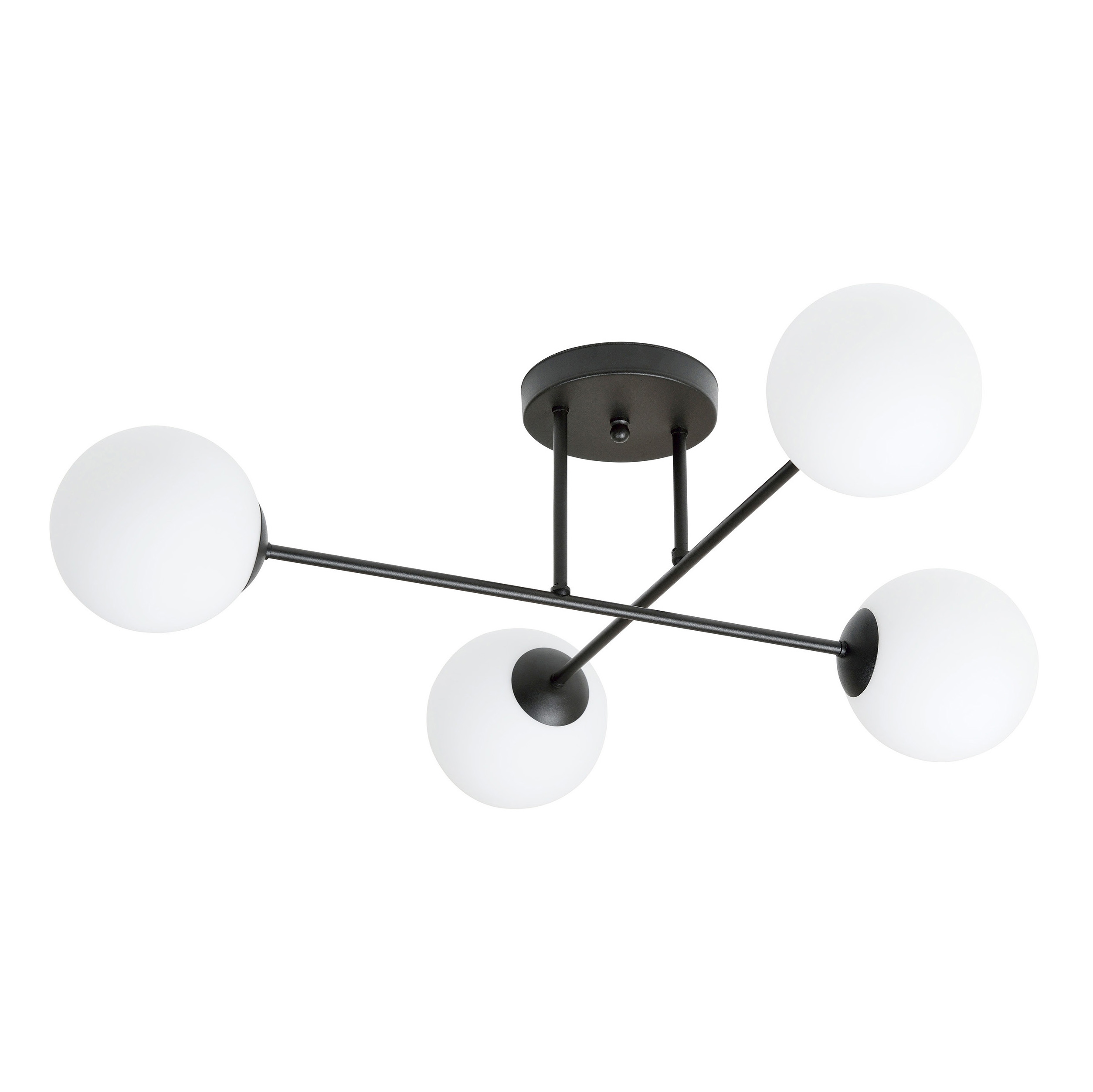 Emibig Roma lampada da soffitto 4x10 W nero 1232/4