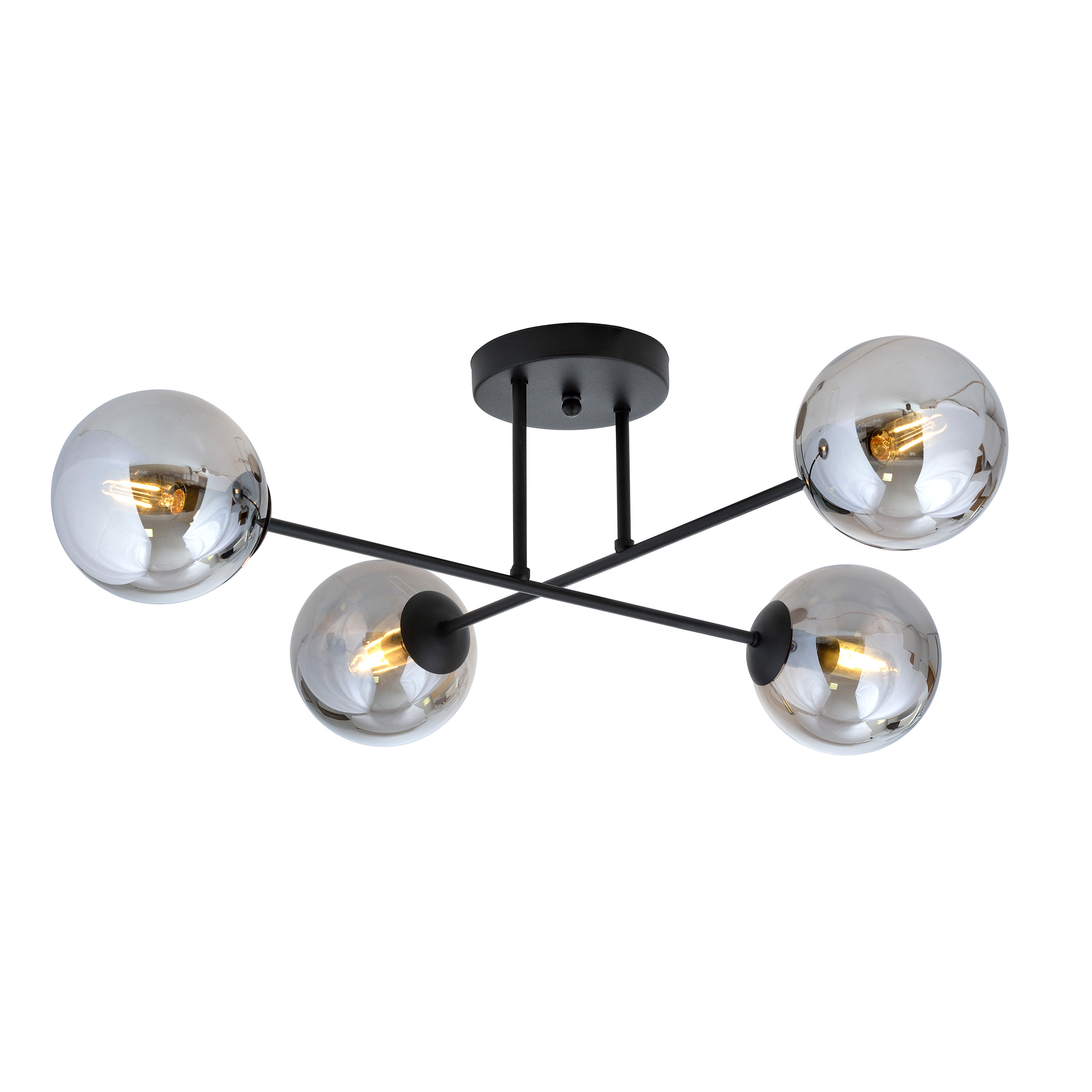 Emibig Roma lampada da soffitto 4x10 W nero 1245/4