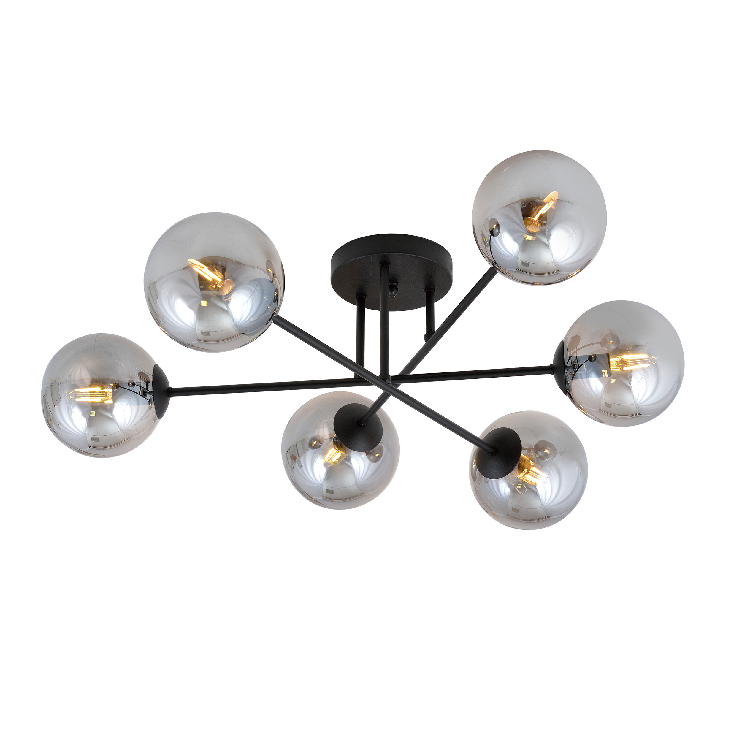 Emibig Roma lampada da soffitto 6x10 W nero 1245/6