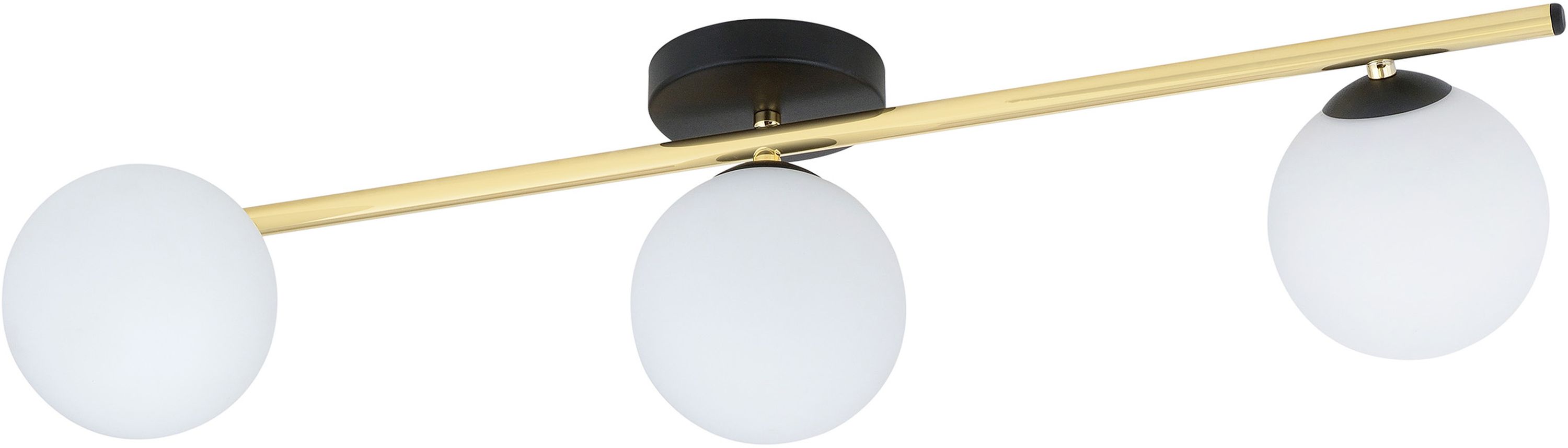 Emibig Splendi lampada da soffitto 3x10 W nero-oro -opale 1248/3
