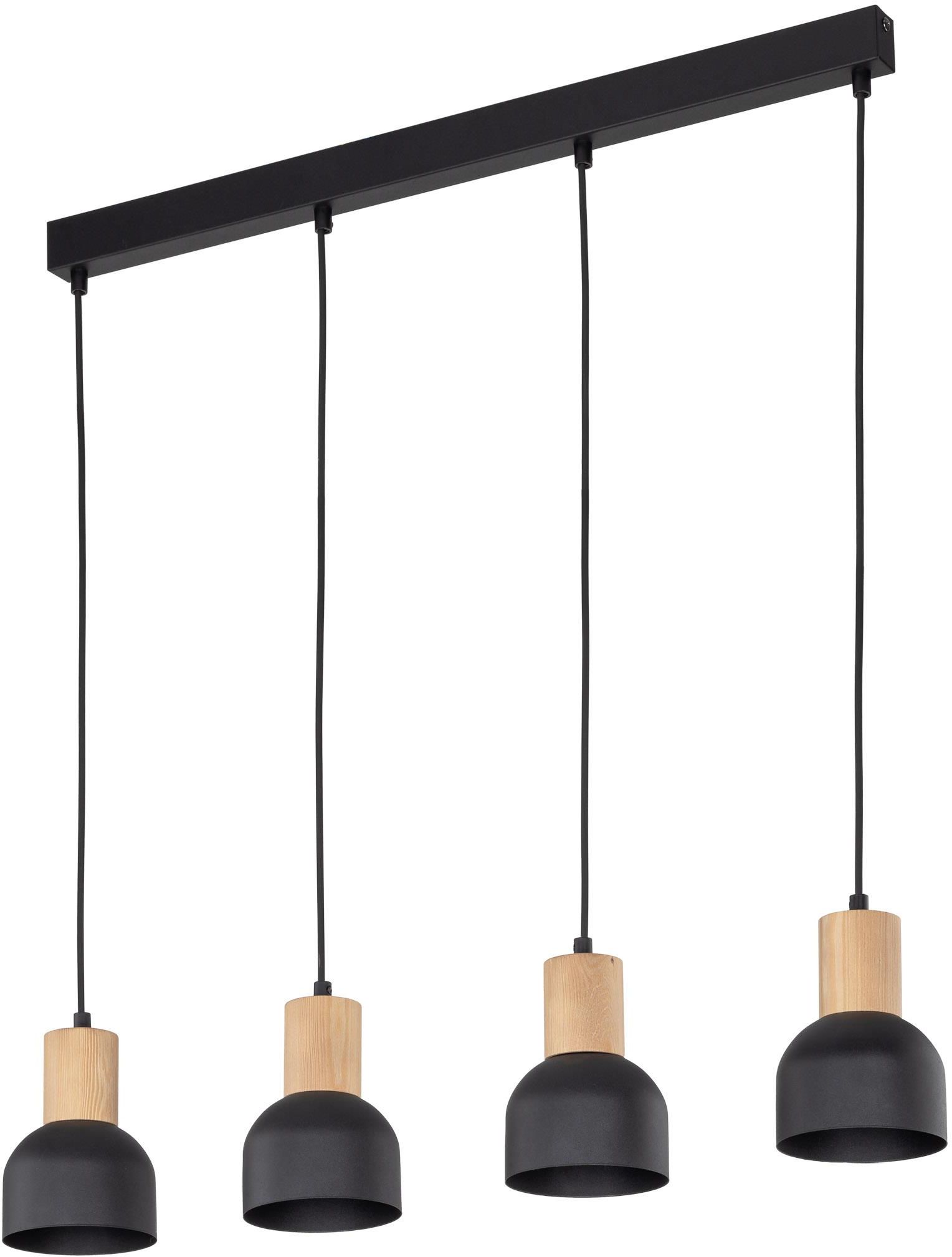 TK Lighting Cairo lampada sospesa 3x15 W nero-legno 4896