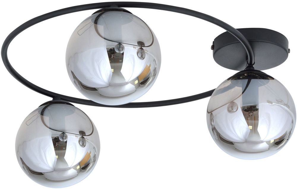 Emibig Sopra lampada da soffitto 3x10 W nero-fumé 1256/3