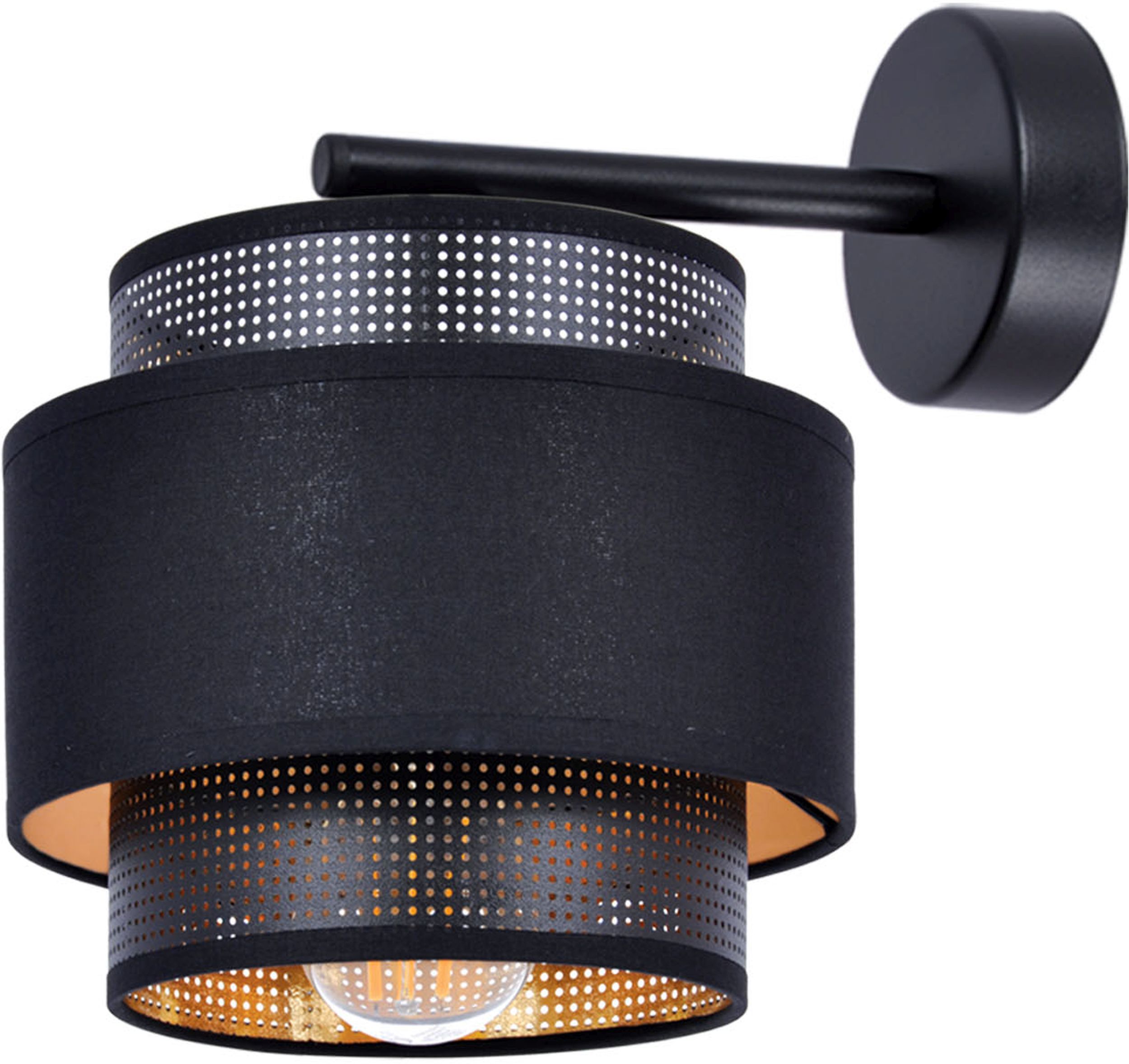 Kaja Amos lampada da parete 1x40 W nero-oro K-5284