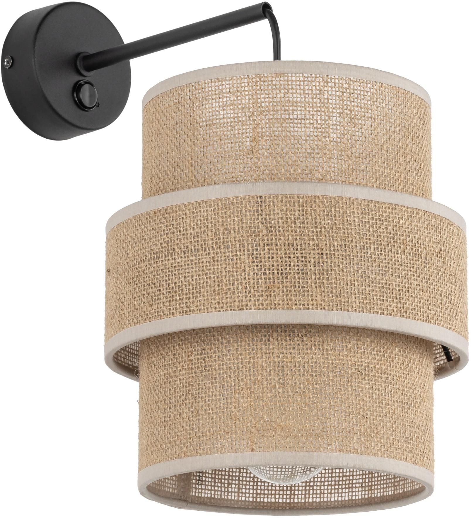 TK Lighting Calisto lampada da parete 1x15 W nero-beige 5400