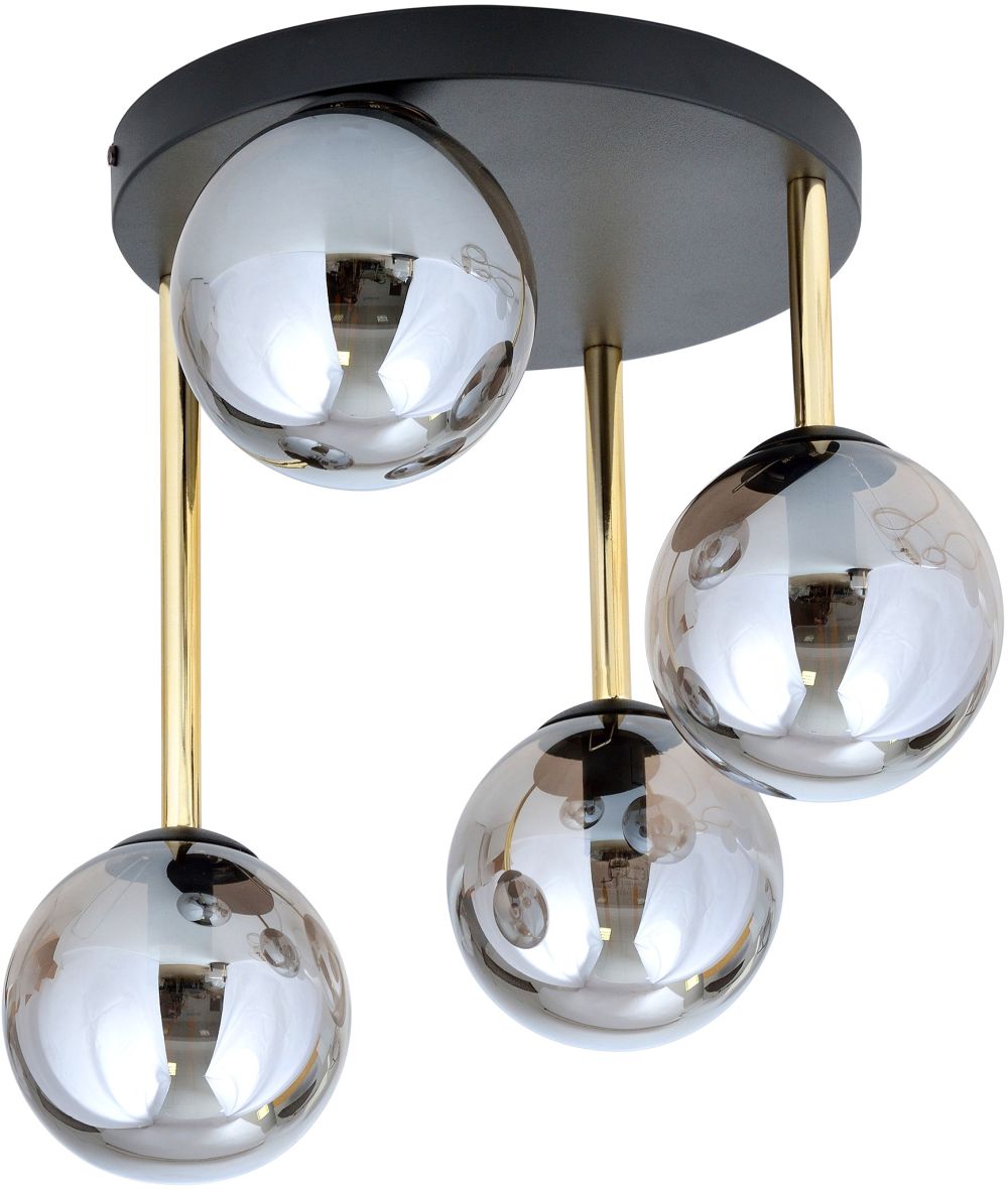 Emibig Dolce lampada da soffitto 4x10 W nero-fumé 1259/4