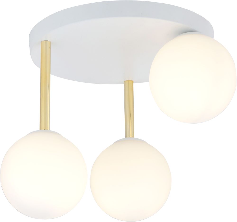 Emibig Dolce lampada da soffitto 3x10 W bianco-latte 1261/3