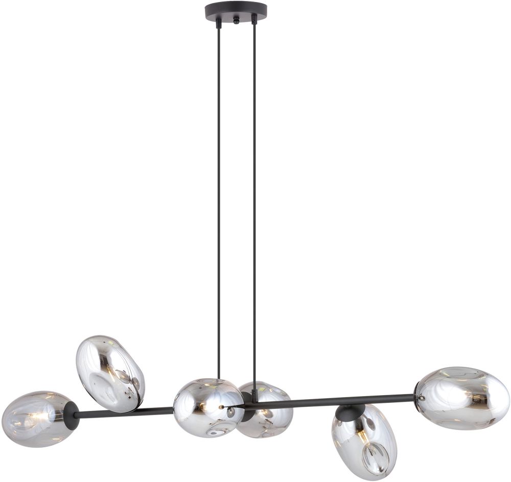 Emibig Pandora lampada sospesa 6x10 W nero-fumé 1263/6