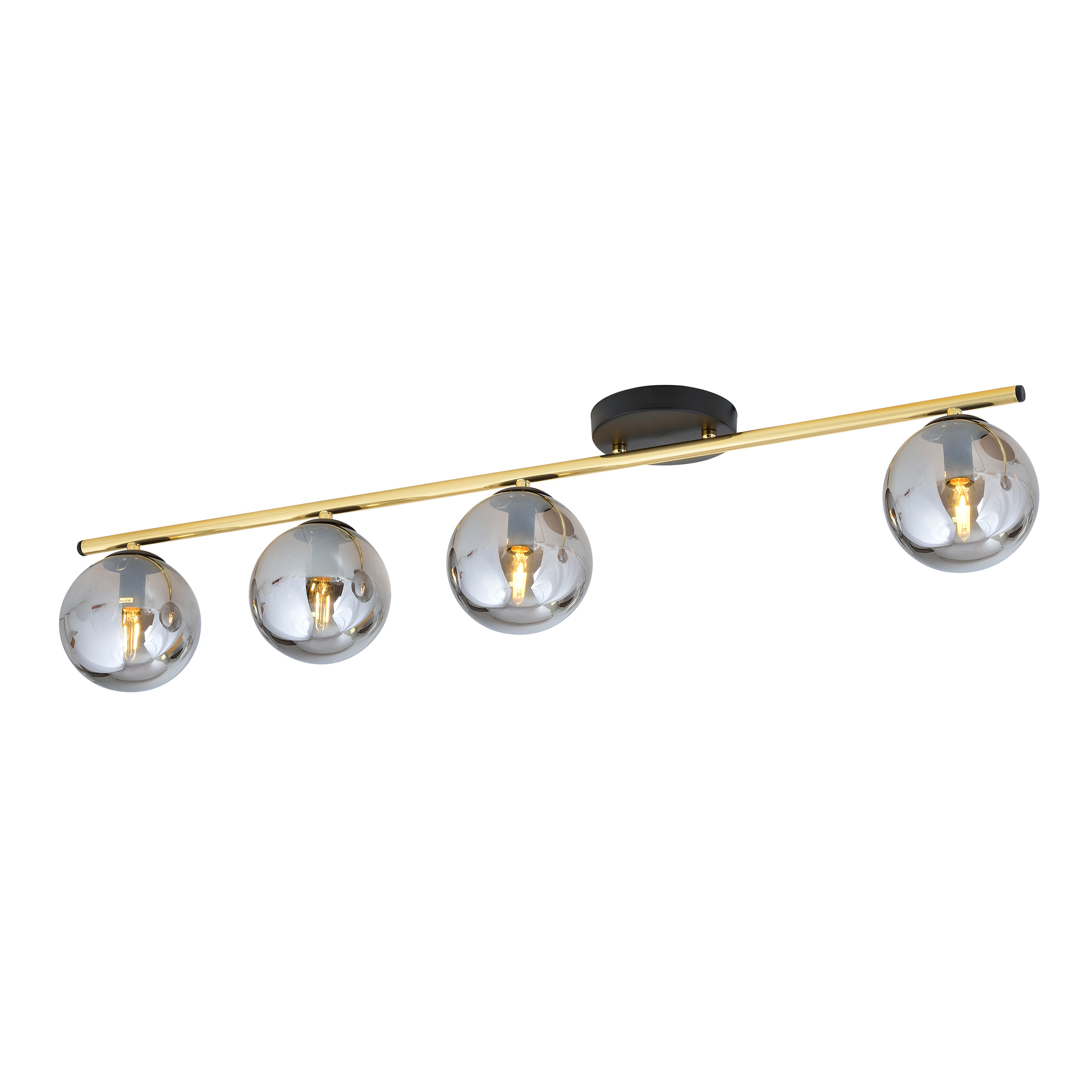 Emibig Monza lampada da soffitto 4x W nero-oro 1250/4