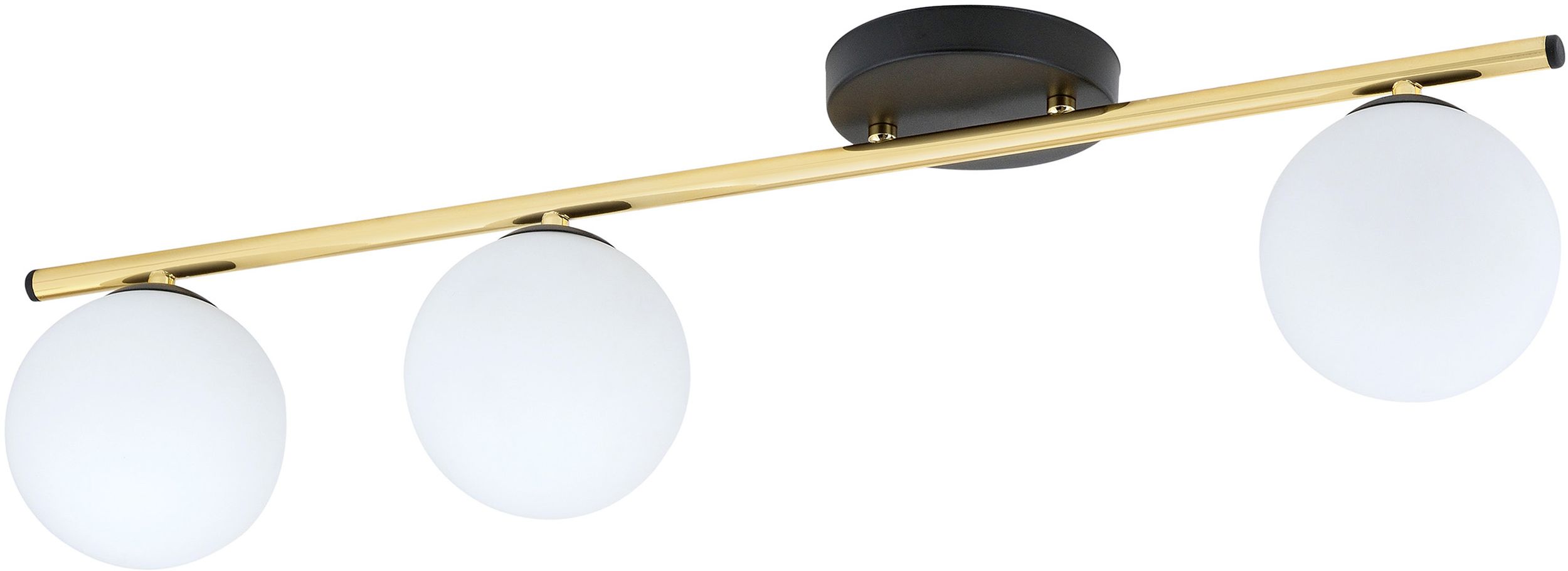 Emibig Monza lampada da soffitto 3x10 W nero-oro -opale 1252/3