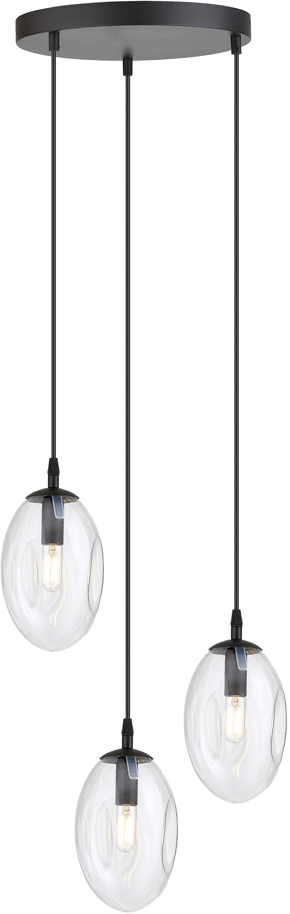 Emibig Astral lampada sospesa 3x10 W nero-trasparente 1265/3PREM