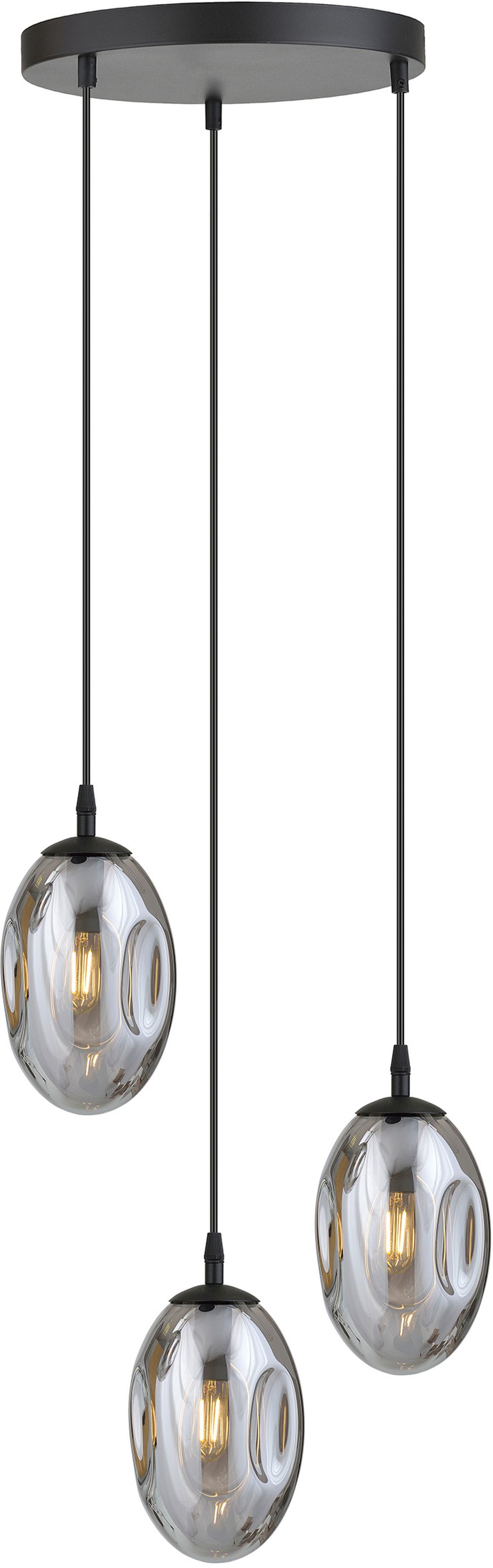 Emibig Astral lampada sospesa 3x10 W nero-fumé 1266/3PREM