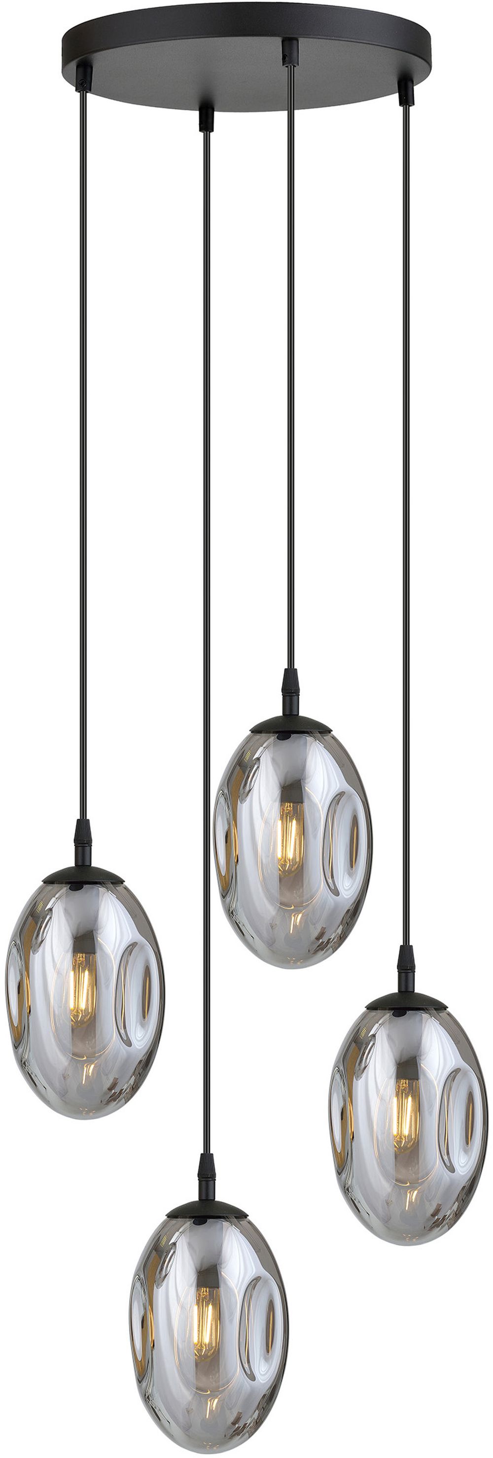 Emibig Astral lampada sospesa 4x10 W nero-fumé 1266/4PREM
