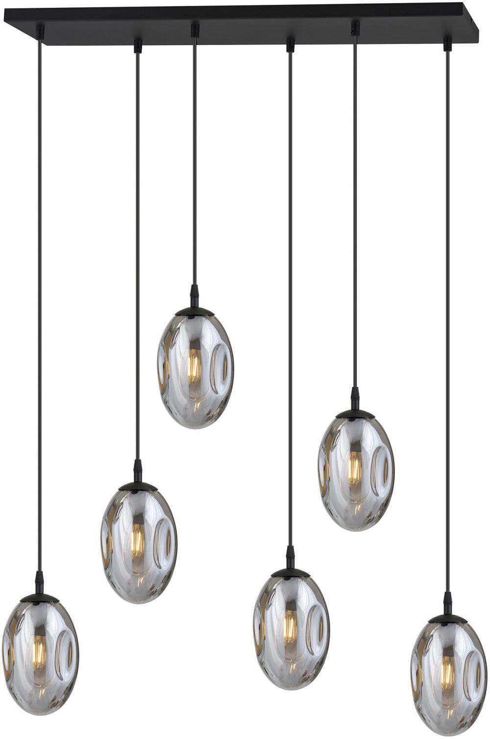 Emibig Astral lampada sospesa 6x10 W nero-fumé 1266/6