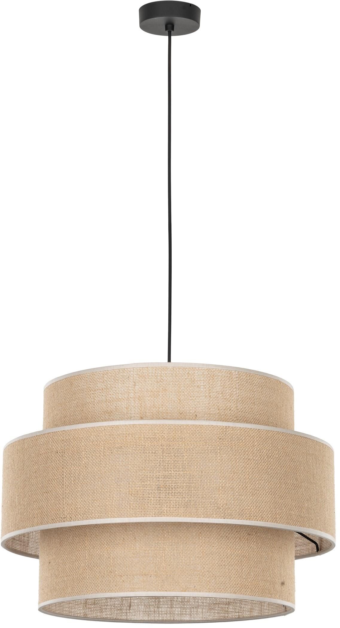 TK Lighting Calisto lampada sospesa 3x15 W nero-beige 5402