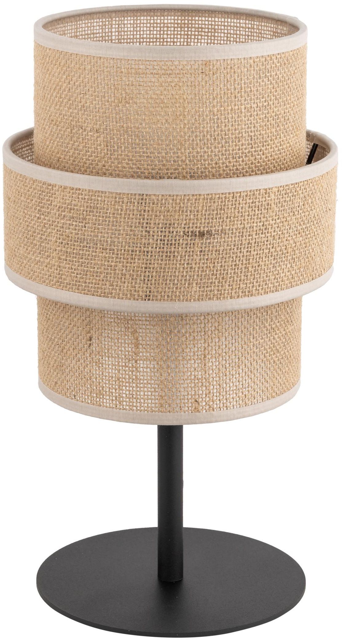 TK Lighting Calisto lampada da tavolo 1x15 W nero-beige 5404