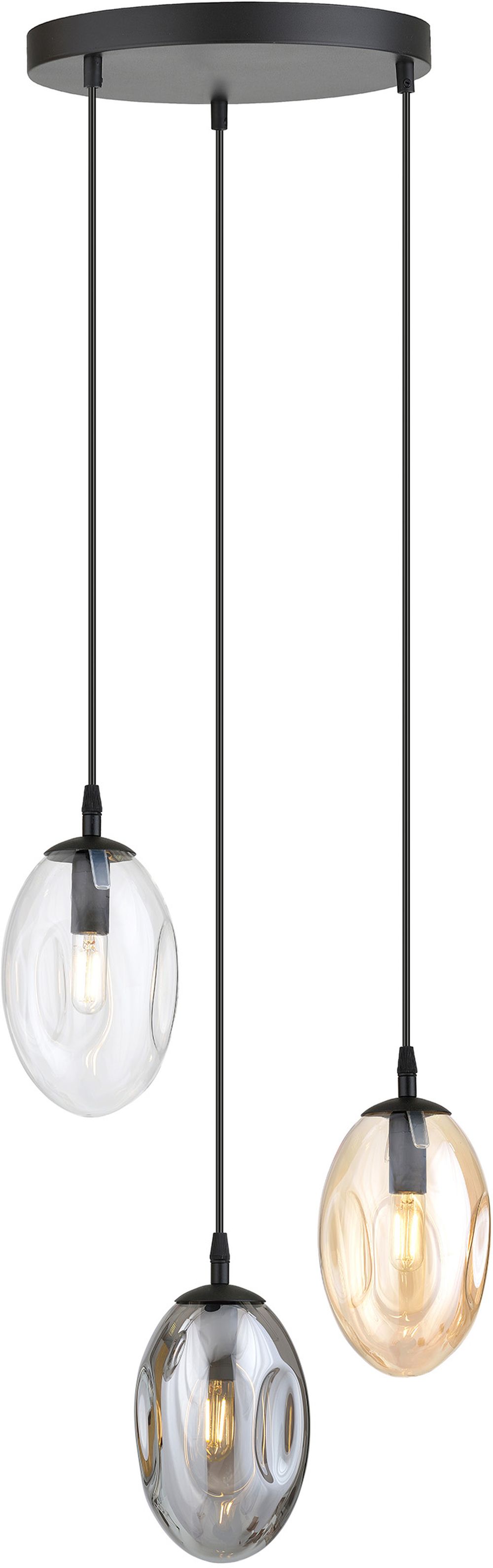 Emibig Astral lampada sospesa 3x10 W nero-fumé 1268/3PREM