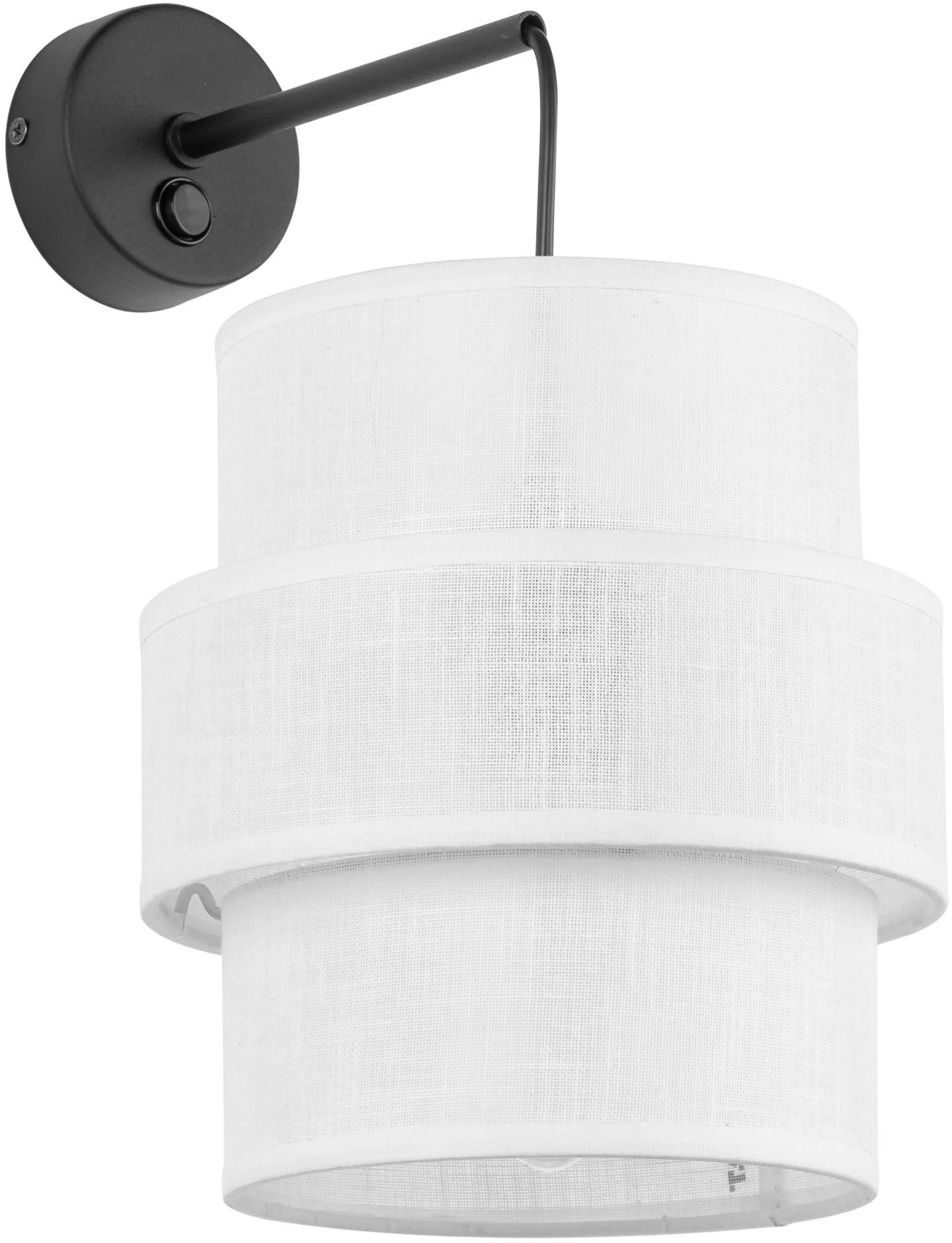 TK Lighting Calisto lampada da parete 1x15 W bianco-nero 5956