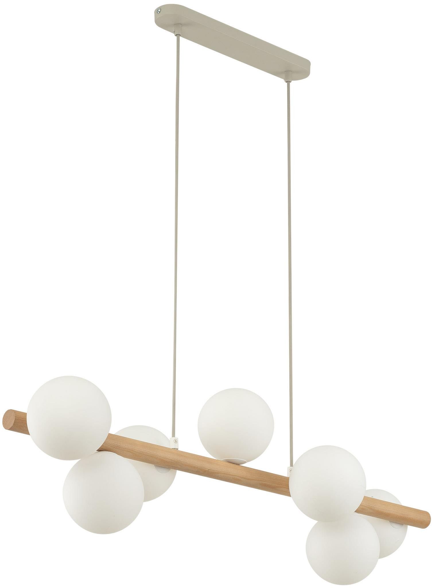 TK Lighting Estera Wood lampada sospesa x6 W bianco-legno 5905