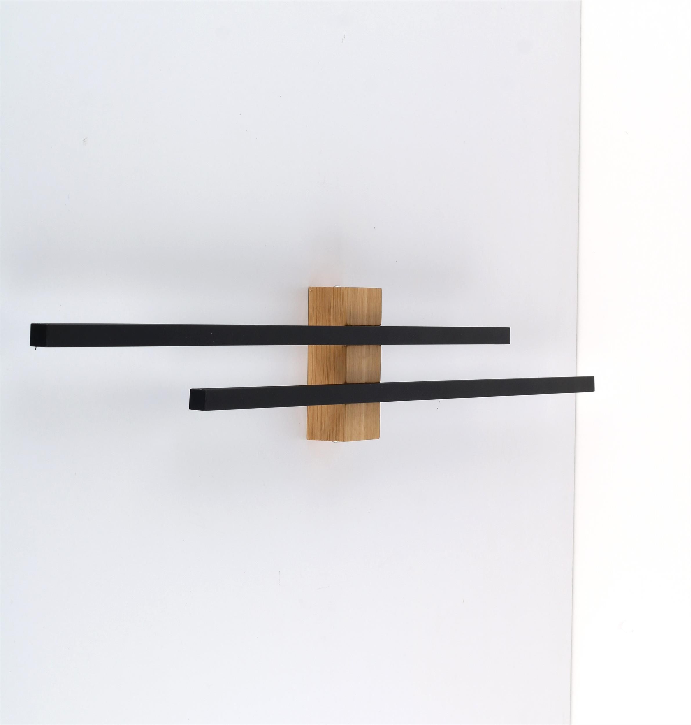 TK Lighting Flash lampada da parete 2x30 W nero-legno 6628