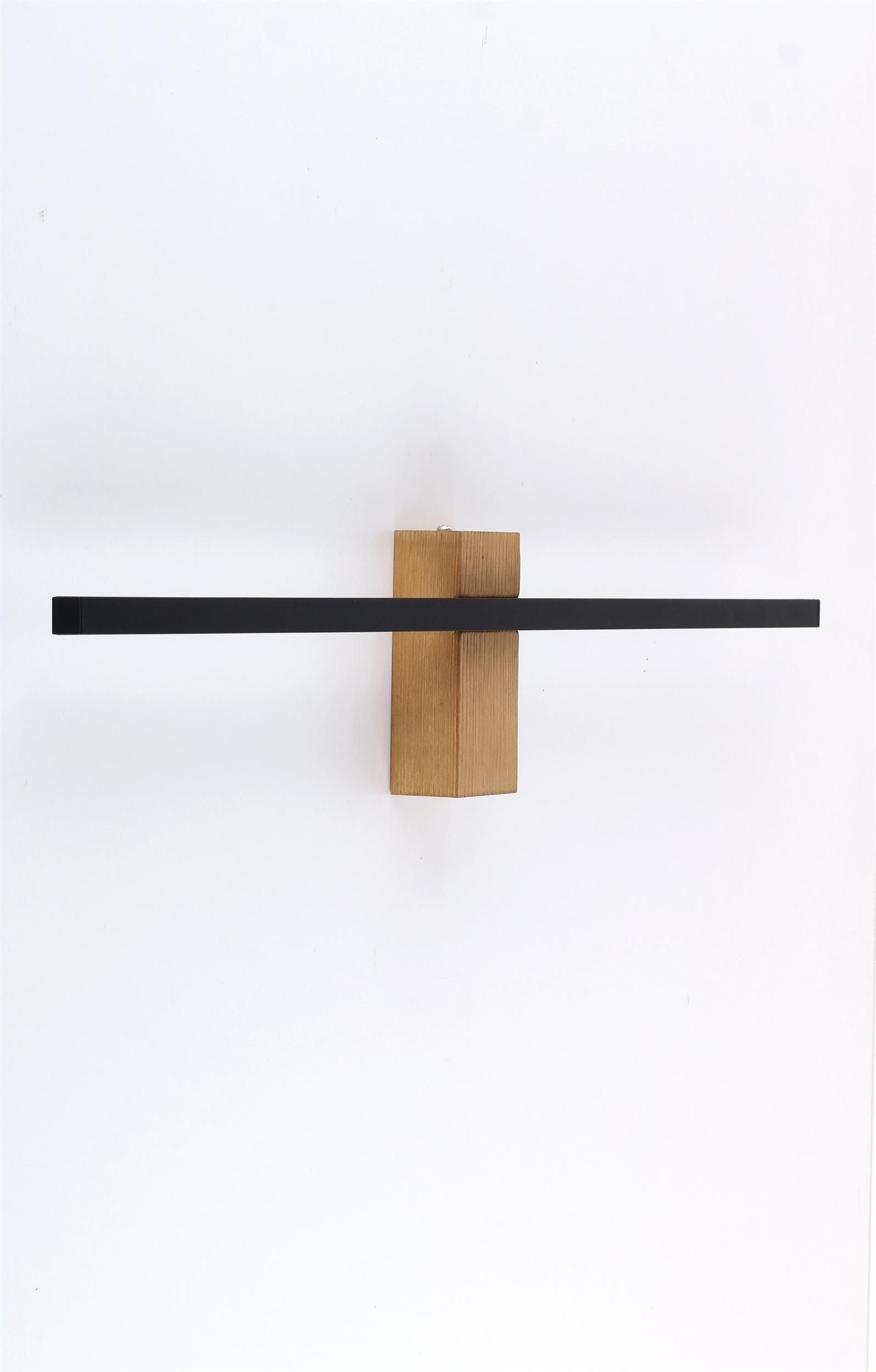 TK Lighting Flash lampada da parete 1x30 W nero-legno 6625