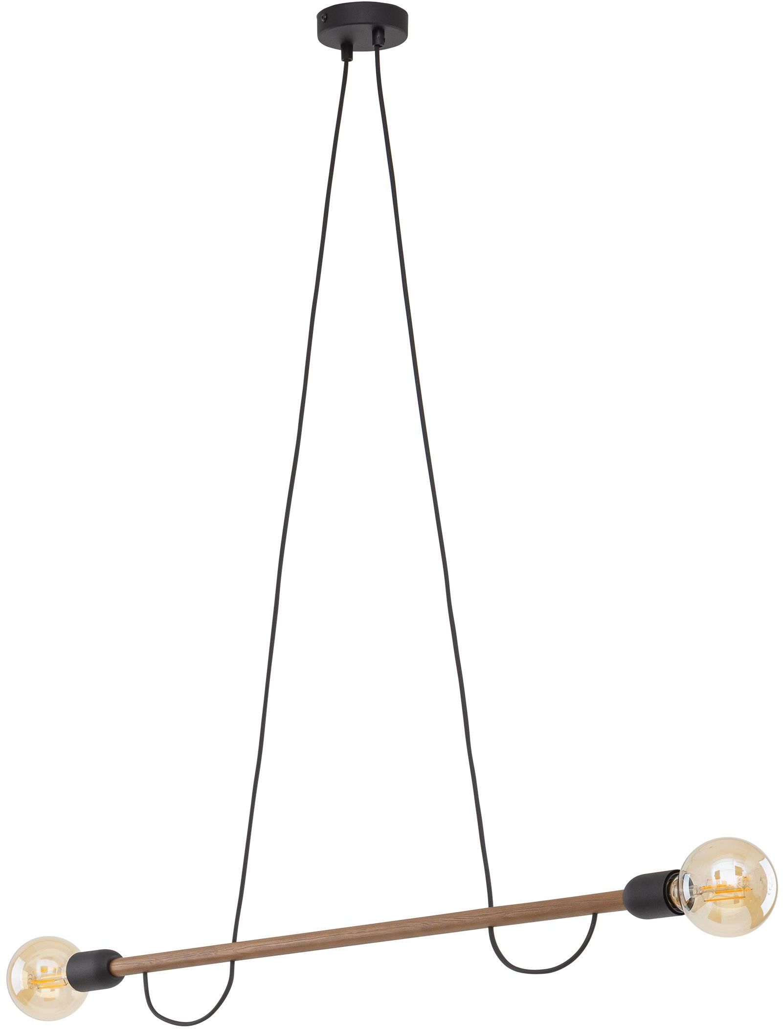 TK Lighting Helix lampada sospesa 2x15 W nero-legno 4948