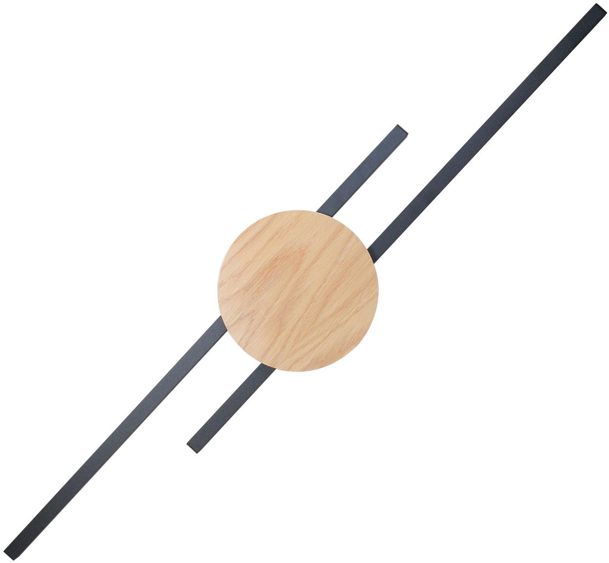 TK Lighting Java lampada da parete 2x24 W nero-legno 1369