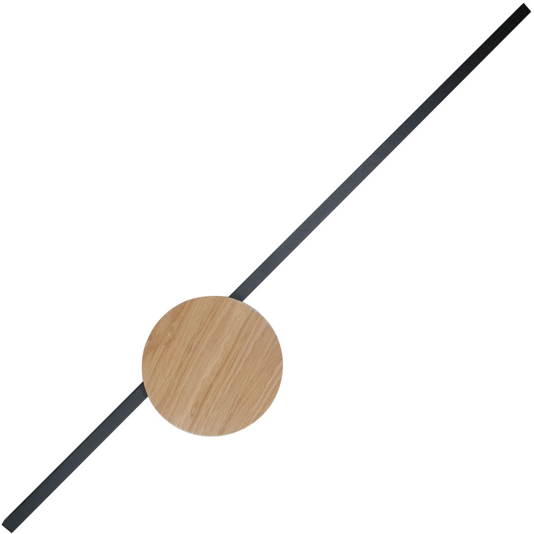 TK Lighting Java lampada da parete 1x36 W nero-legno 1441