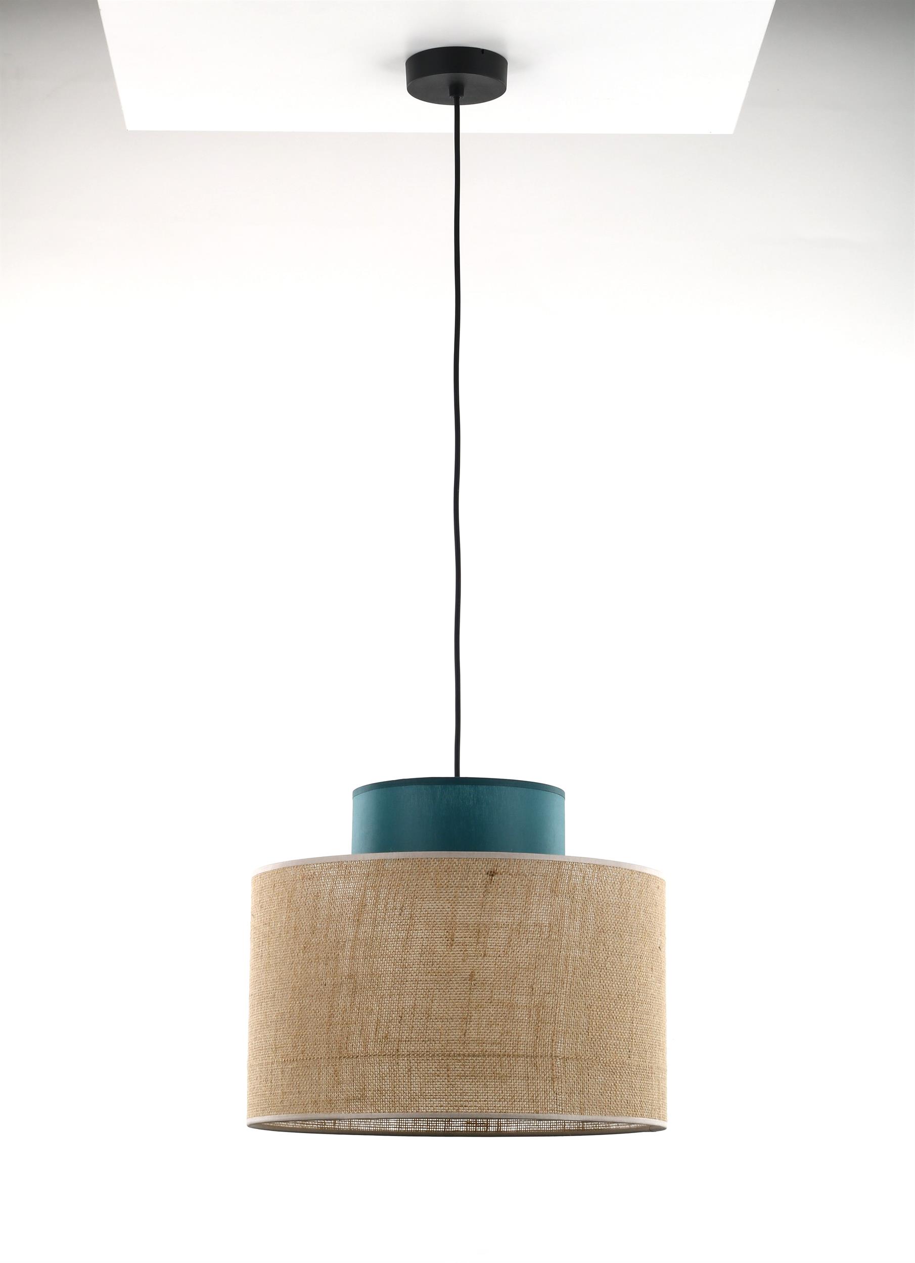 TK Lighting Duo lampada sospesa 1x15 W nero-verde 3256