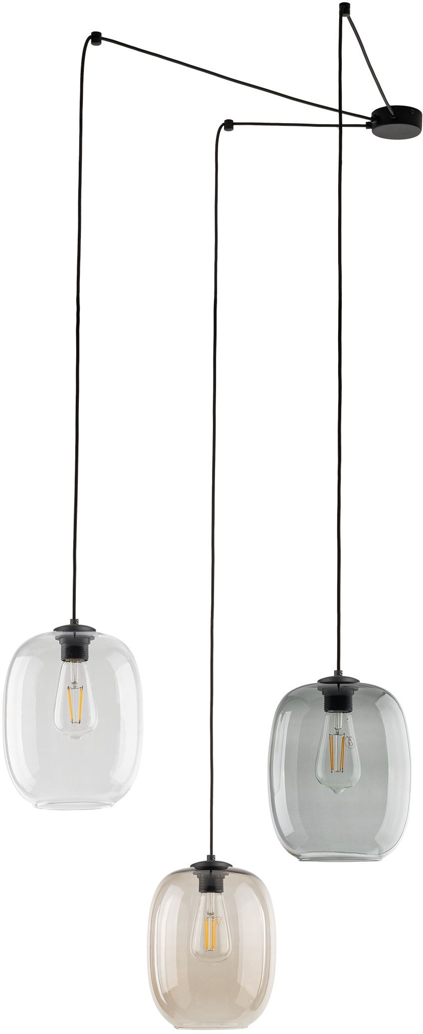 TK Lighting Elio lampada sospesa 3x15 W nero 5972