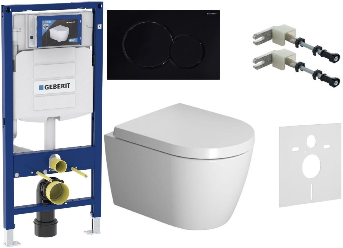 Set vaso WC Duravit ME by Starck 2530092000, modulo di installazione Geberit Duofix 111.320.00.5, 0020190000, 115.770.DW.5, 111.815.00.1, 156.050.00.1