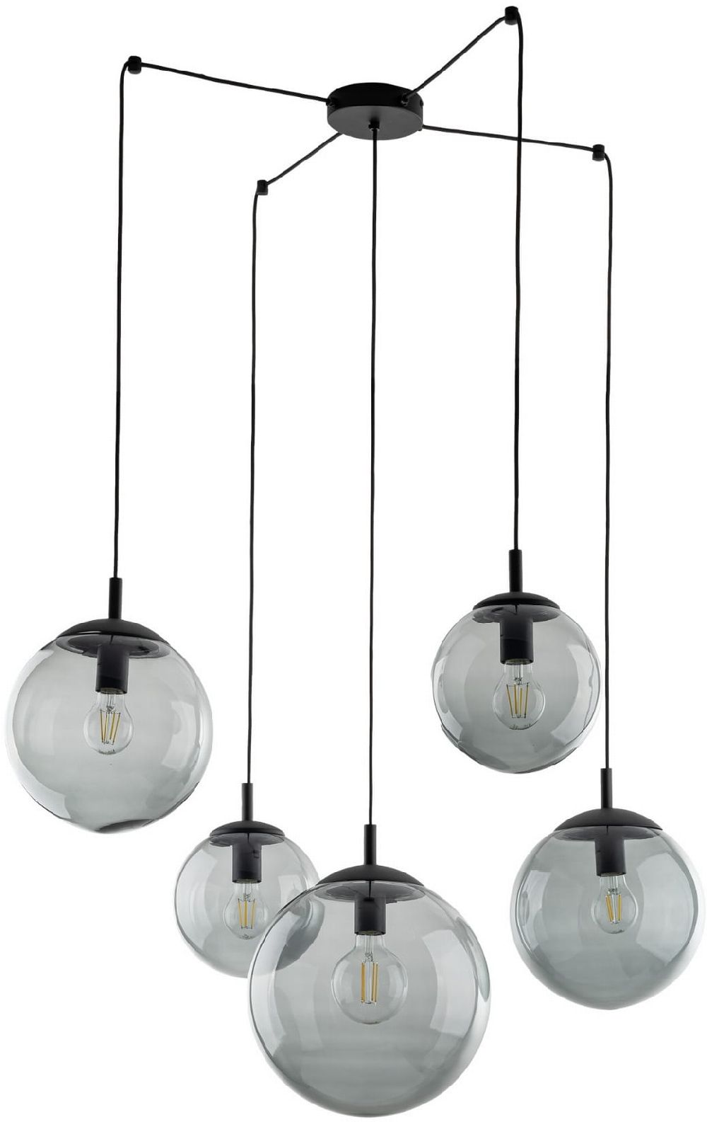 TK Lighting Esme lampada sospesa 5x5 W nero-grafite 5382
