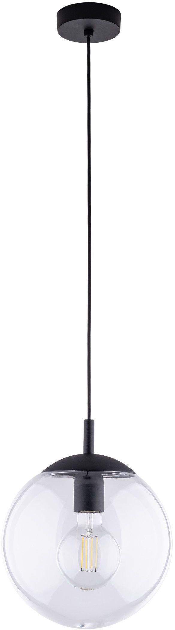 TK Lighting Esme lampada sospesa 1x15 W nero-trasparente 3266