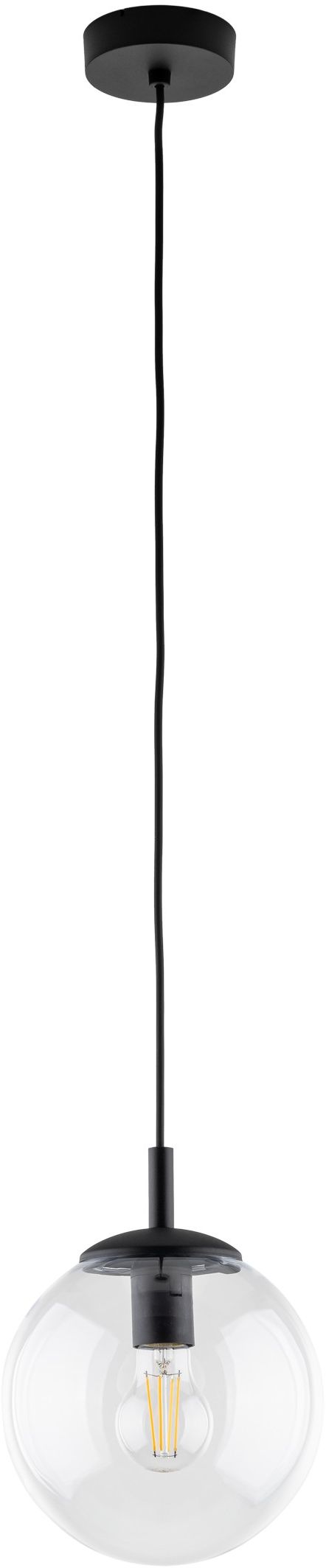 TK Lighting Esme lampada sospesa 1x15 W nero-trasparente 3267
