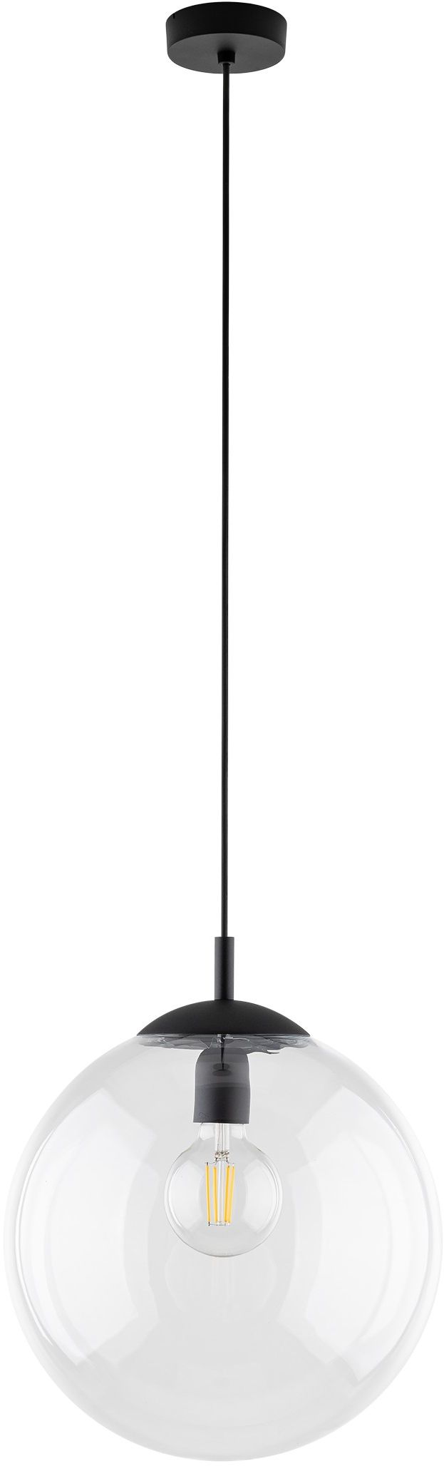 TK Lighting Esme lampada sospesa 1x15 W nero-trasparente 3268