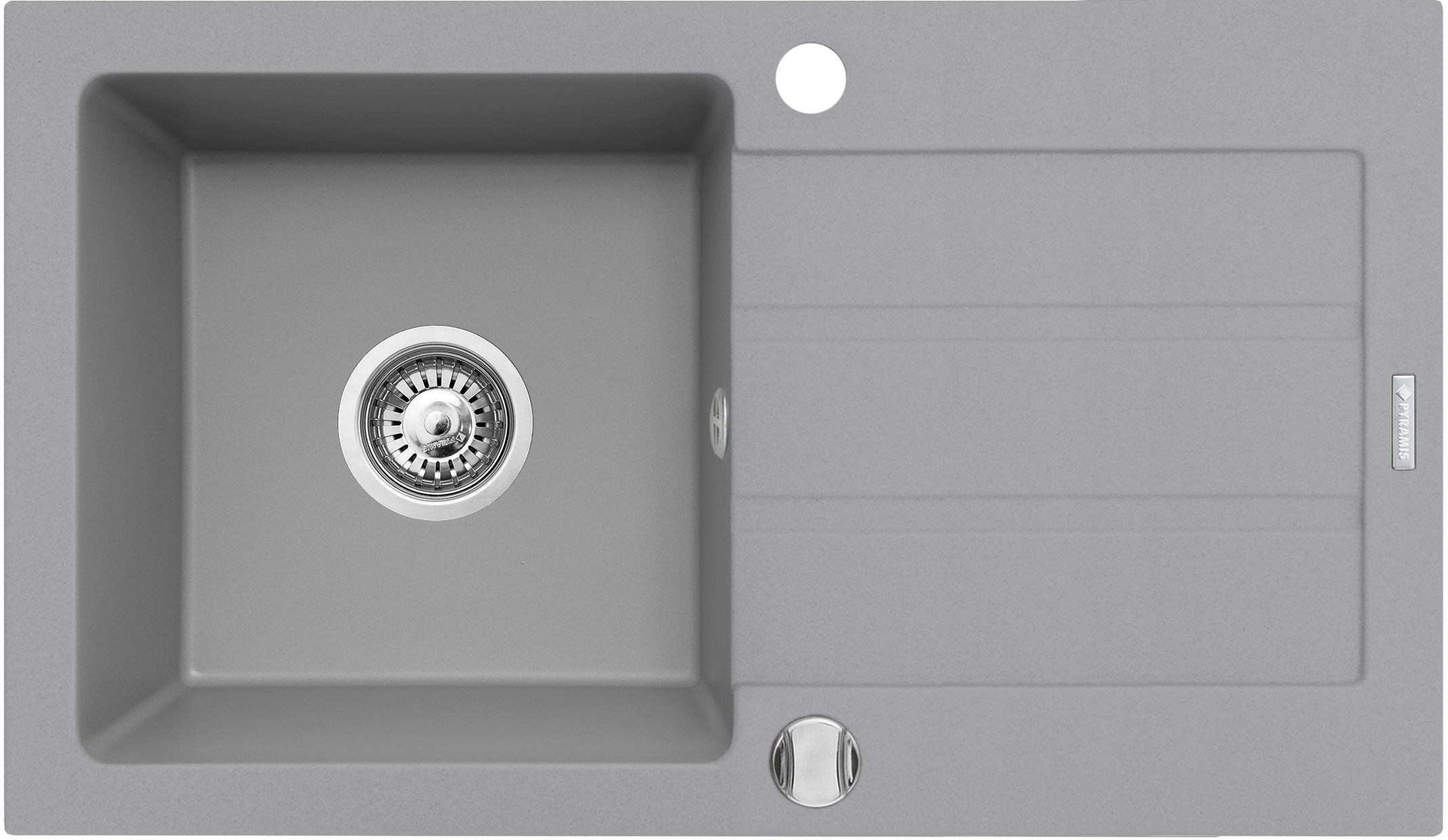 Pyramis Next lavello in granito 76x44 cm grigio/grafite/inox 070053701